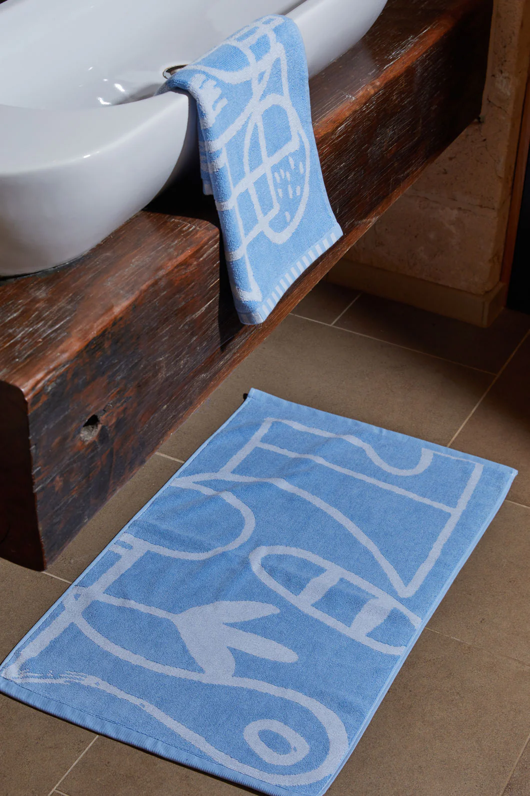 Speechless Blue Bath Mat