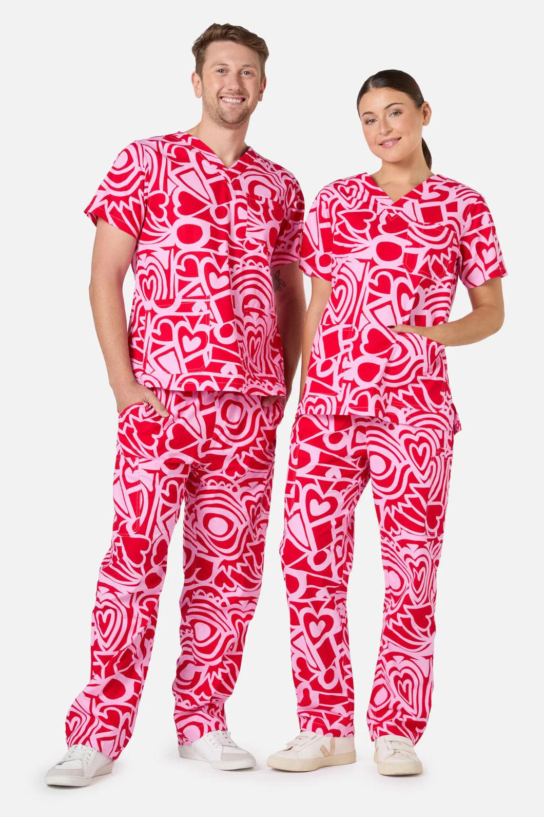 Queen Of Hearts Scrub Set