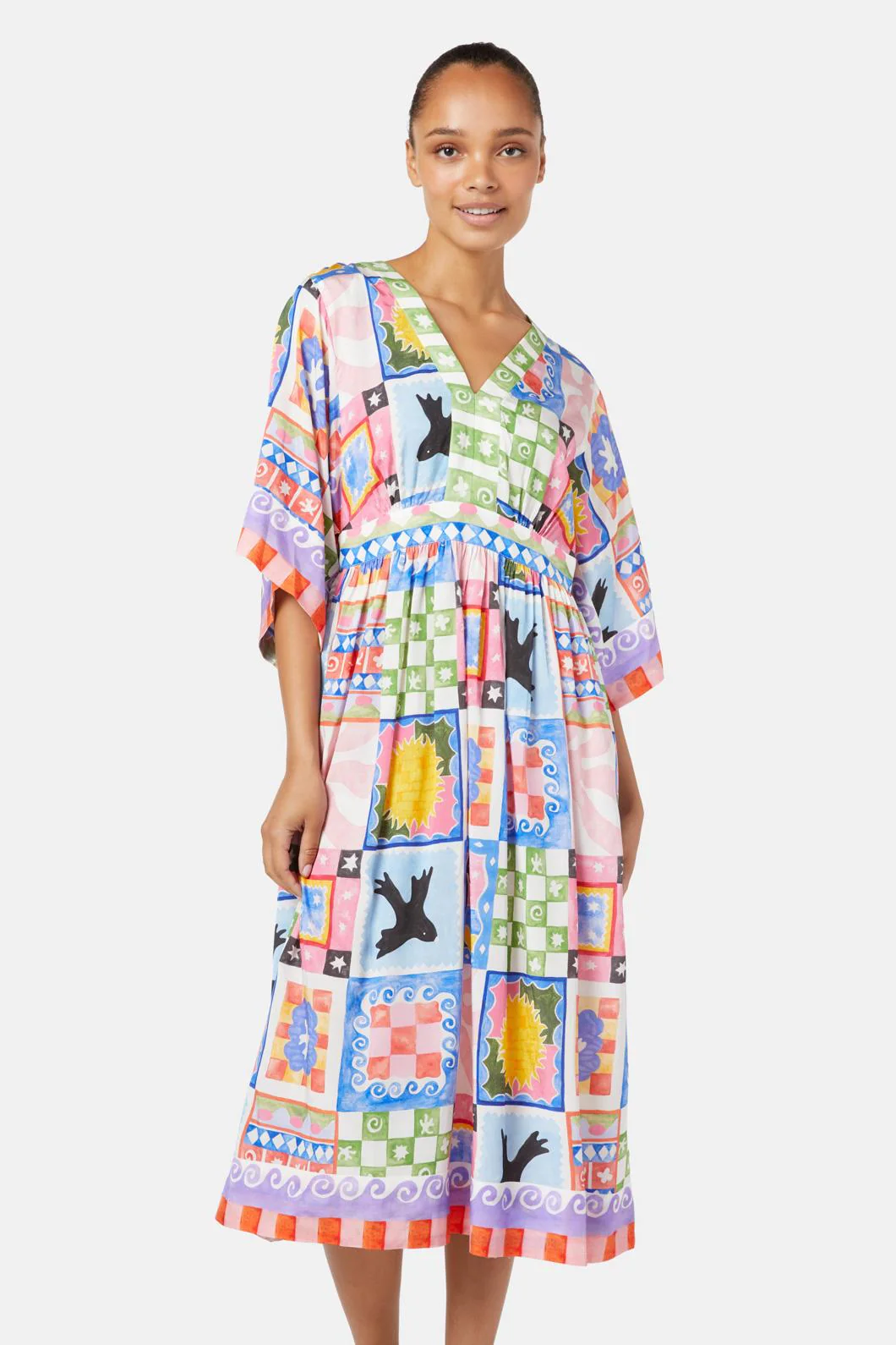 Summer Squares Scarf Dress