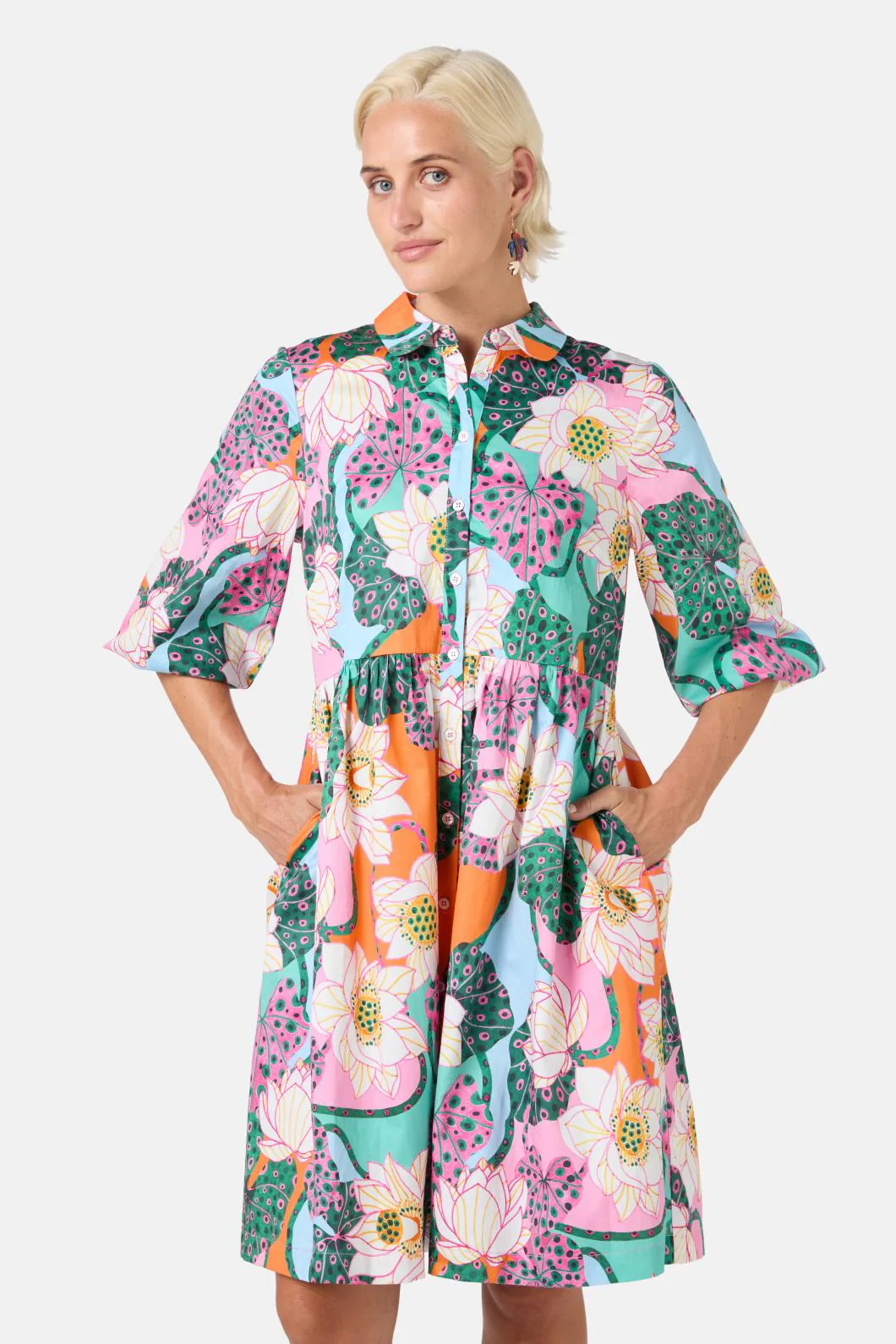 Lotus Leopard Smock Dress