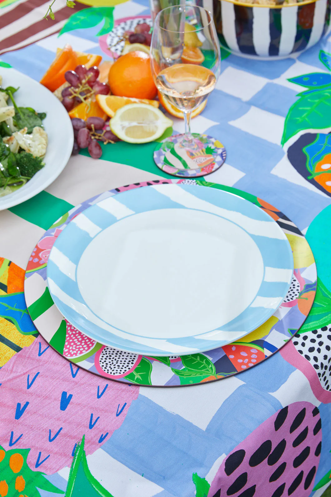 Stripe Blue Plate Lge