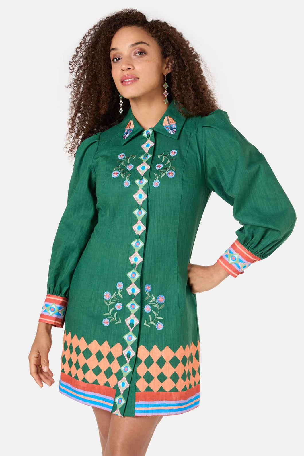 Renaissance Embroidered Shirt Dress