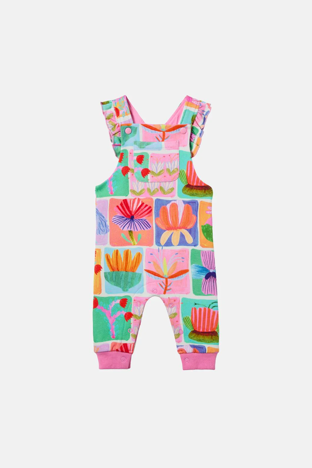 Wild Blooms Baby Overalls