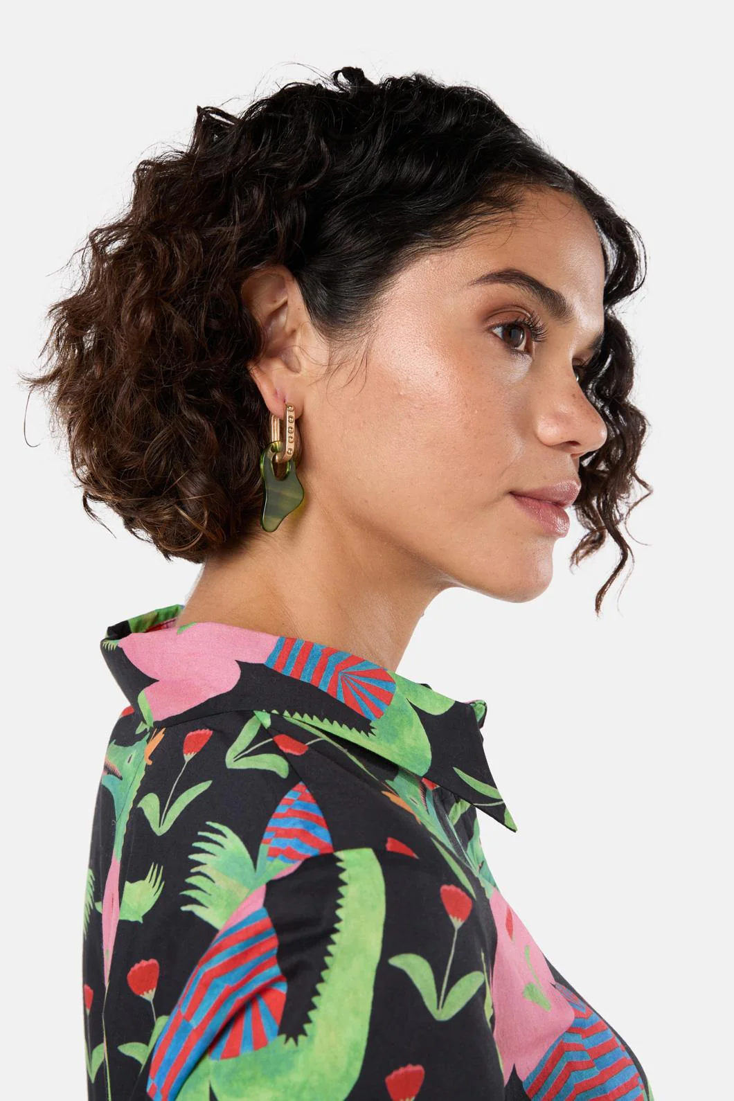 Abstract Hoop Earring