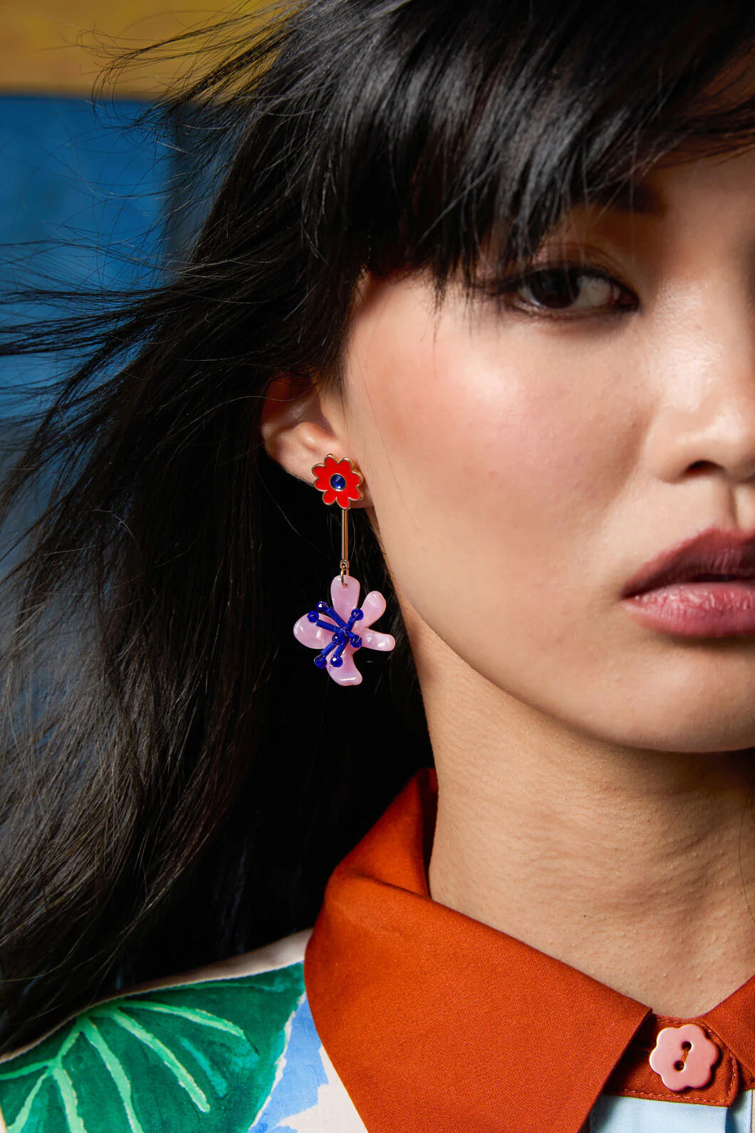 Windowsill Double Flower Earring