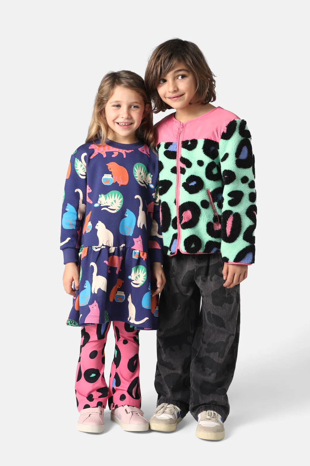 Leopard Kids Sherpa Jacket