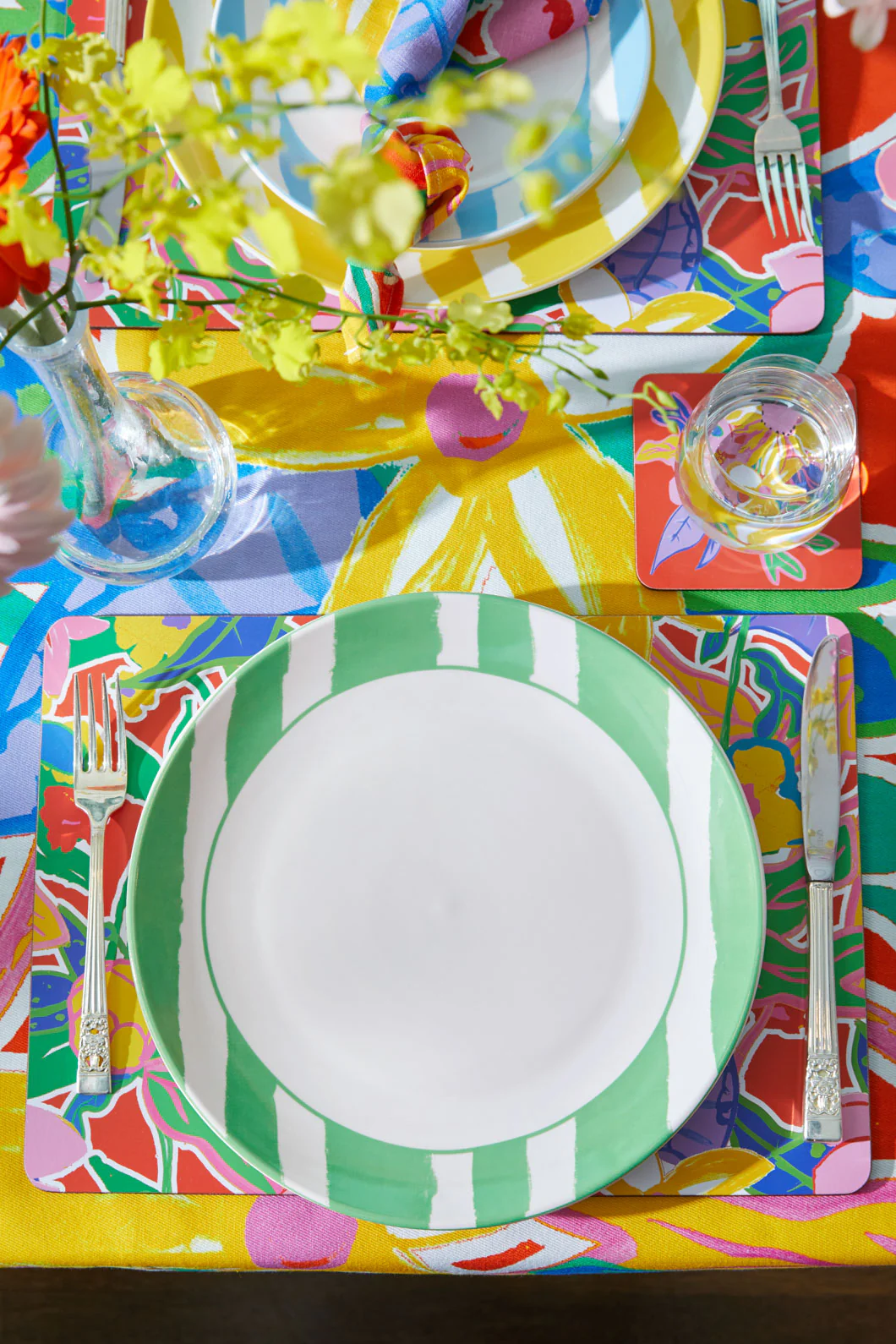 Stripe Green Plate Lge