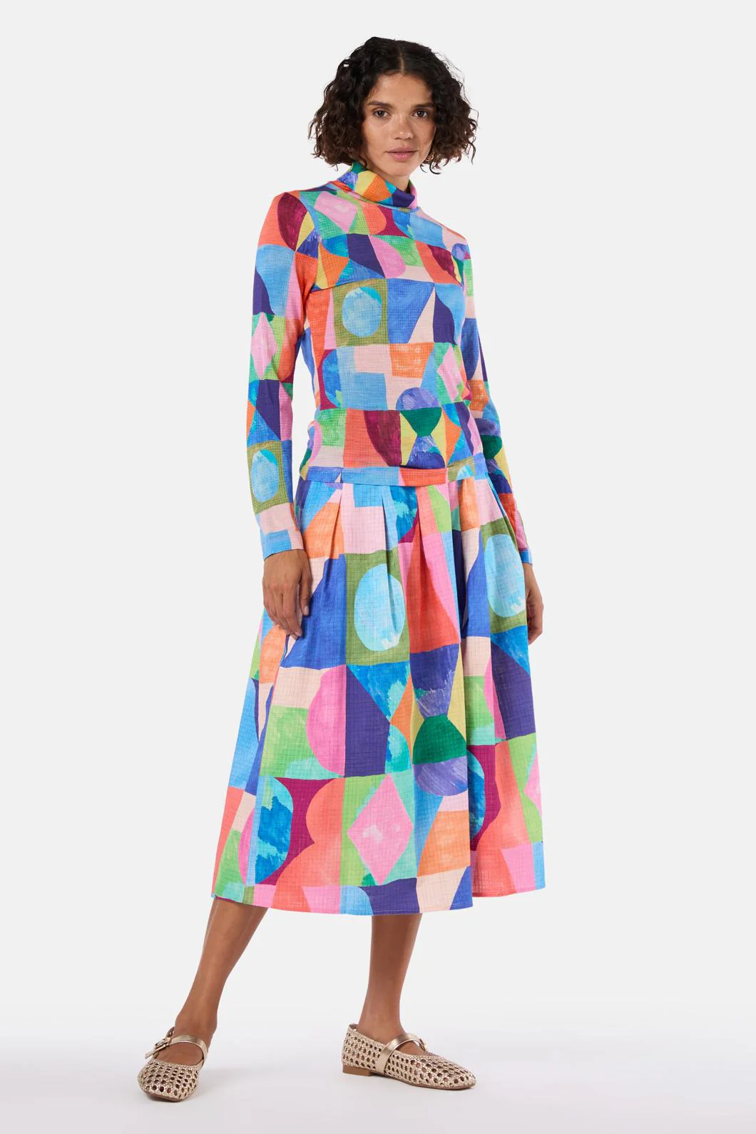 Cutting Shapes Midi Skirt