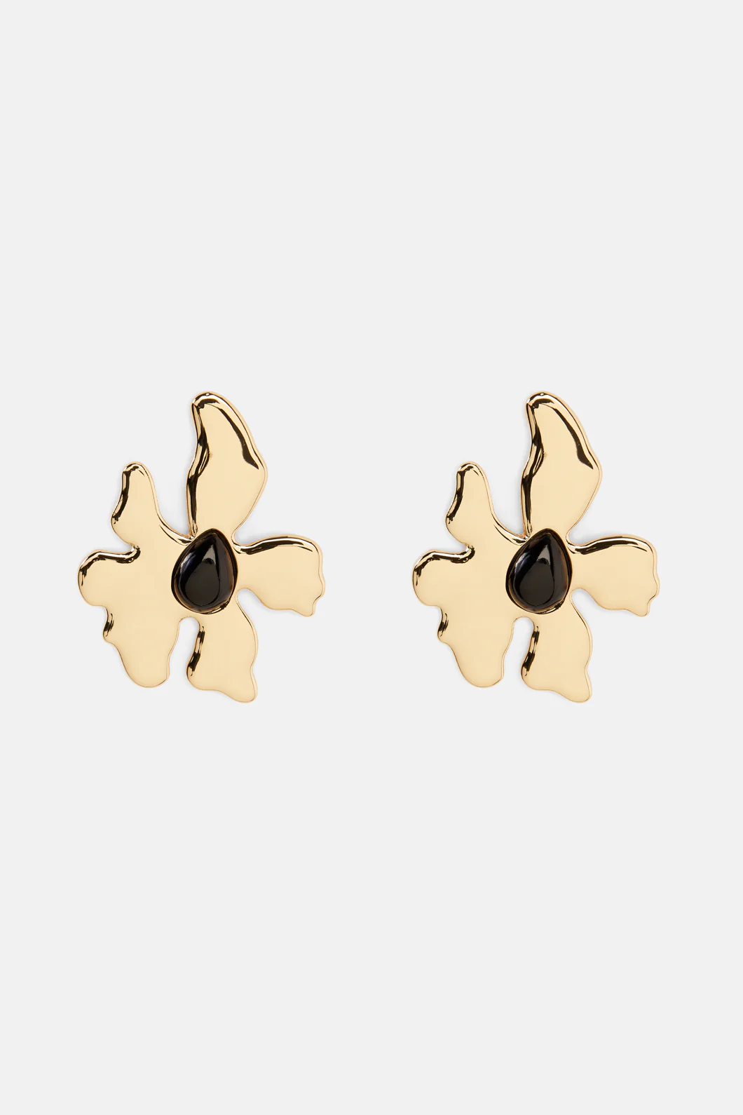 Golden Tropic Check Flower Earring