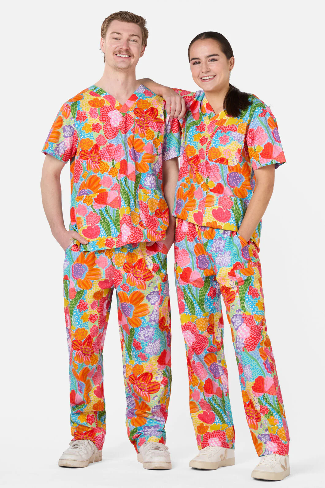 Spotted Flower Scrub Set