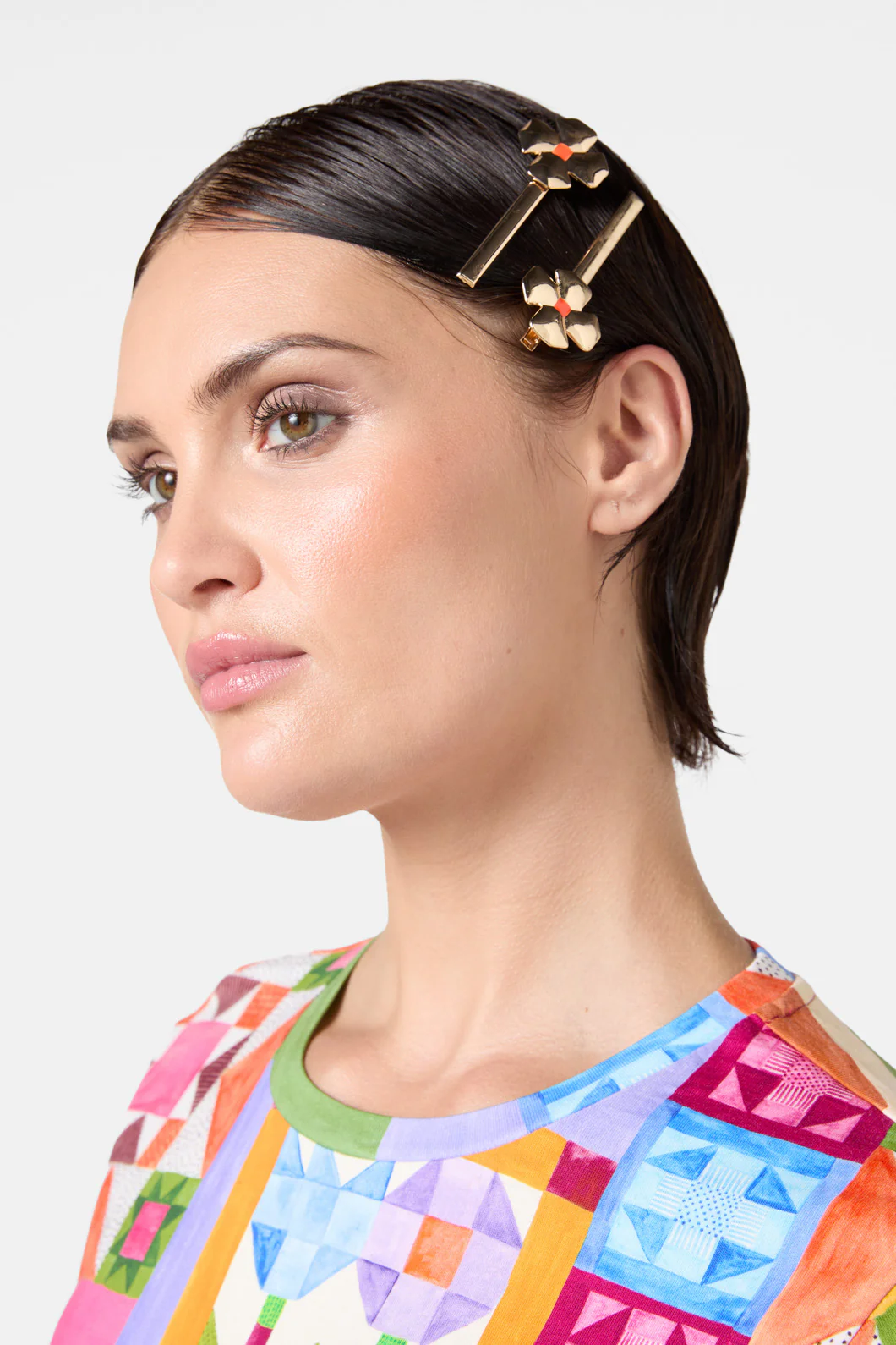Gold Flower Hair Pin S/2