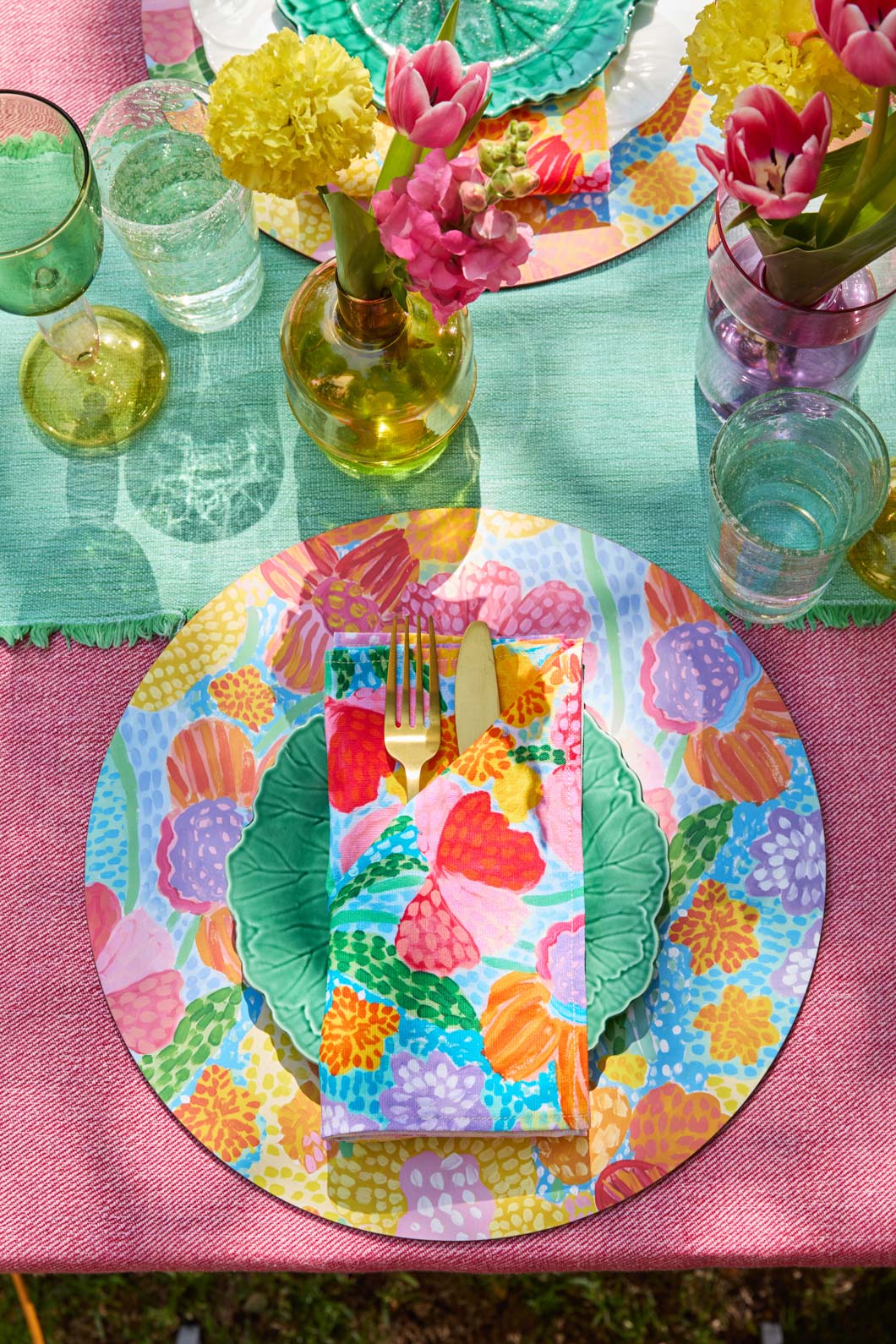 Spotted Flower Napkin Set 4