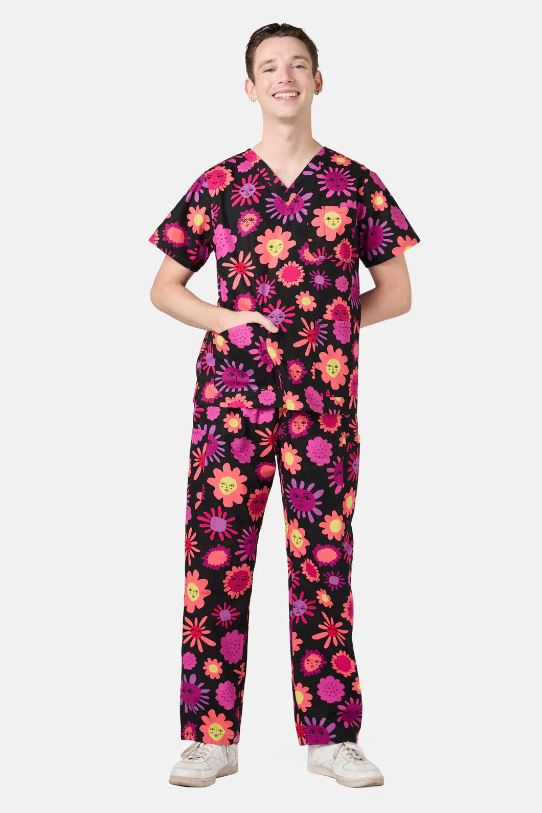 Smiley Flowers Scrub Set