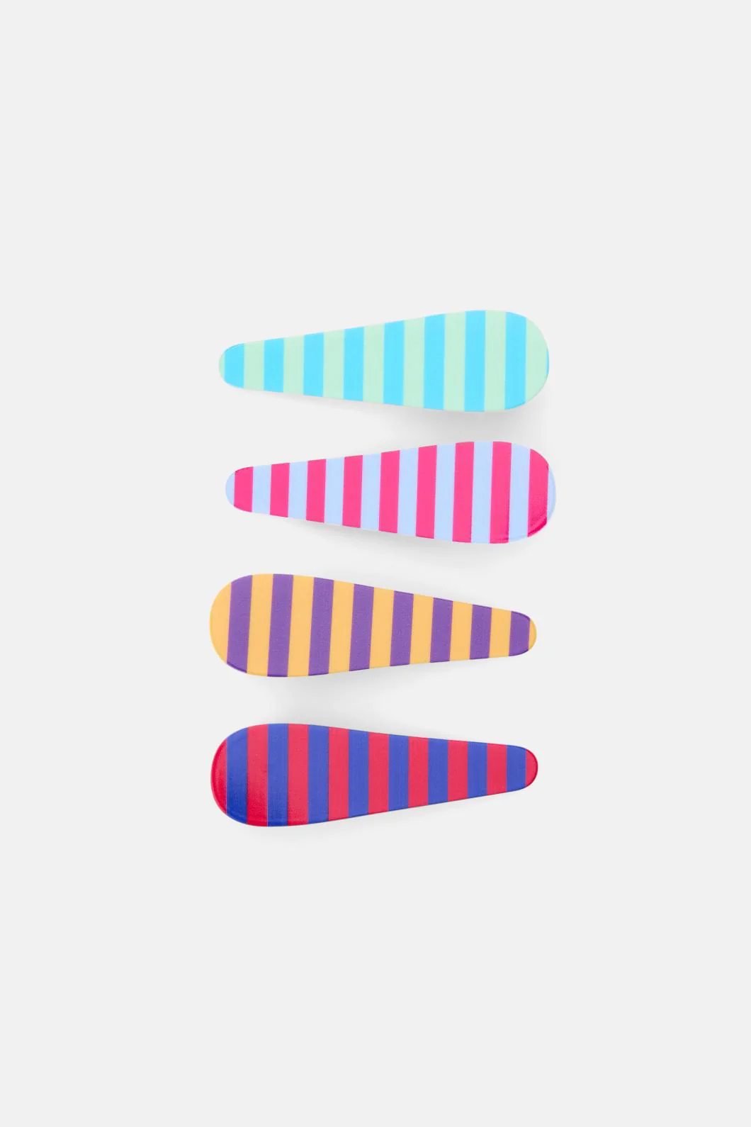 Stripe Hair Clip Set X4
