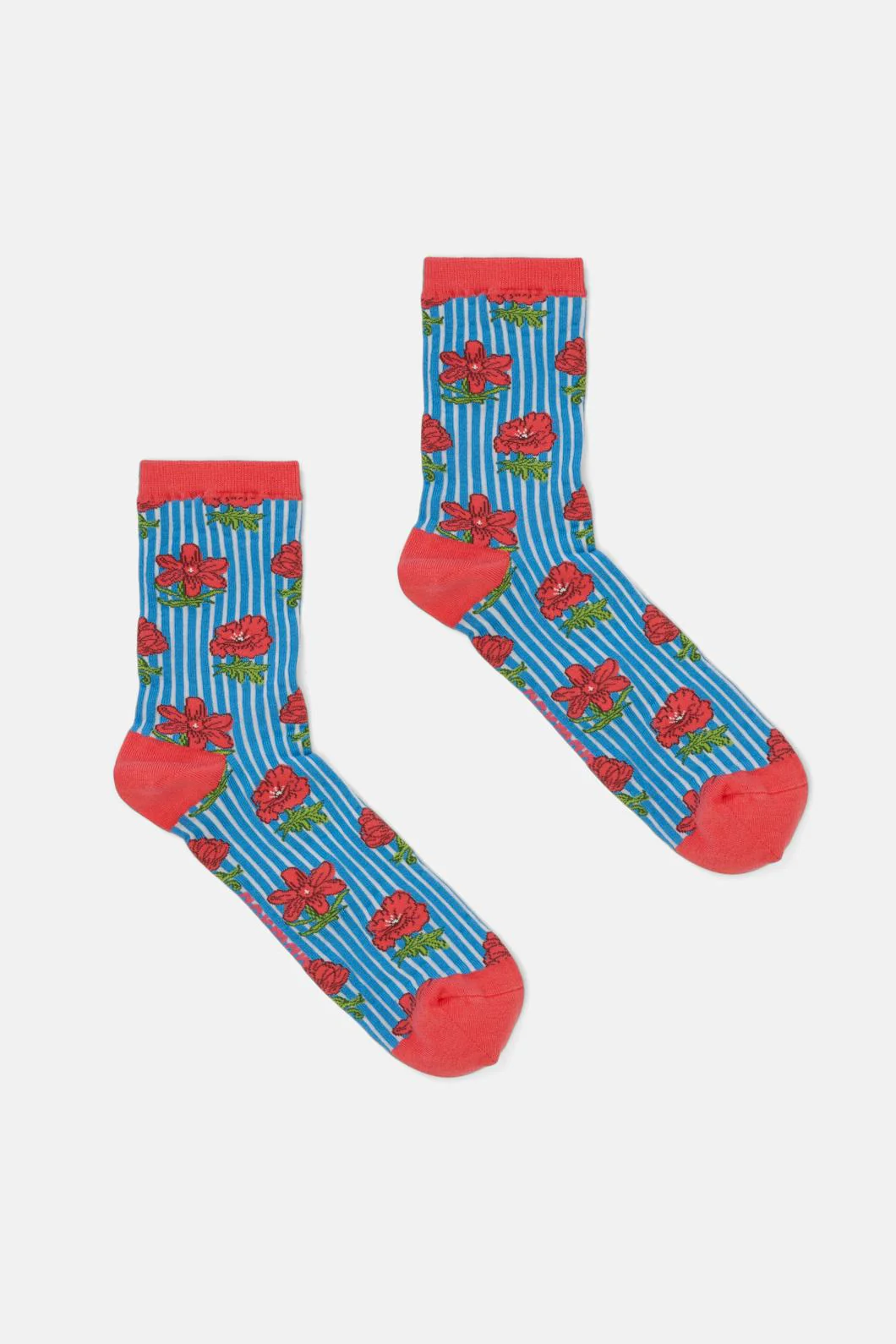Floral Woodblock Sock