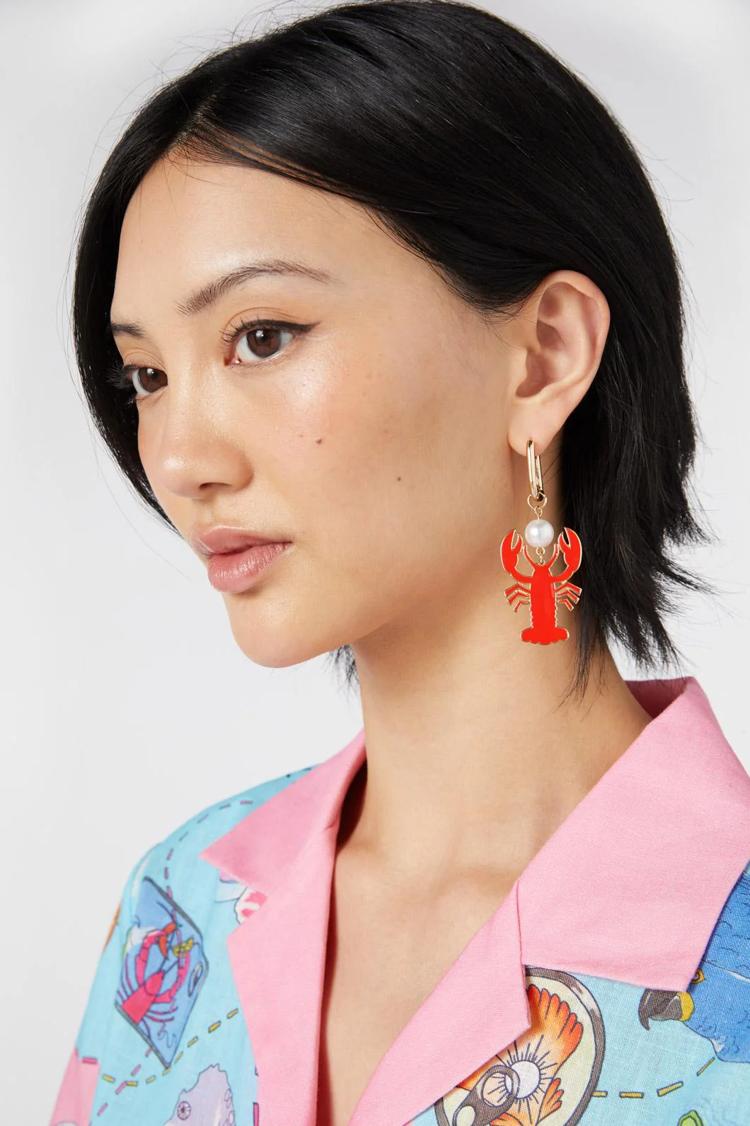 Lobster Pearl Earring