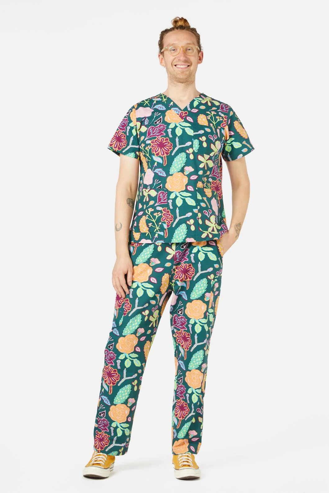 Pitched Petals Scrub Set