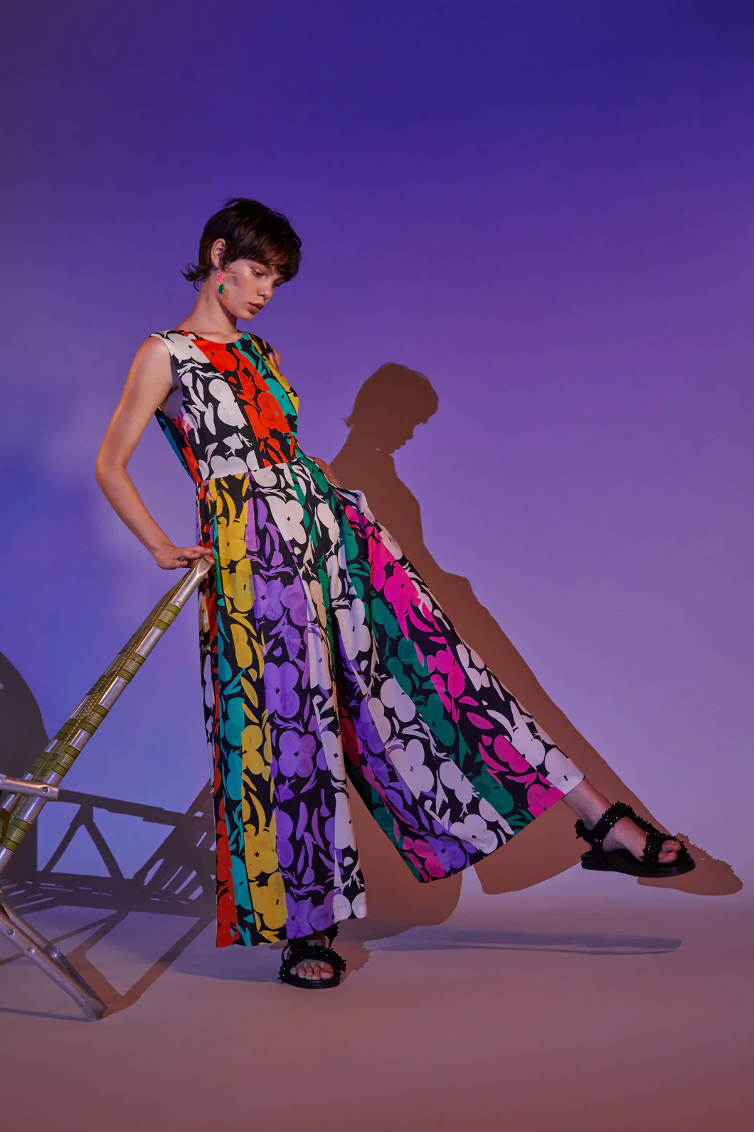 Flower Stripe Pantsuit