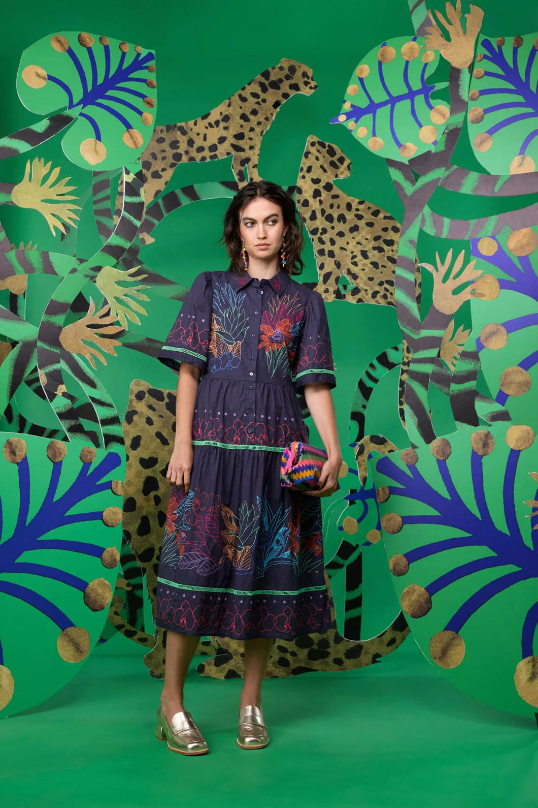 Monkey Forest Poplin Dress