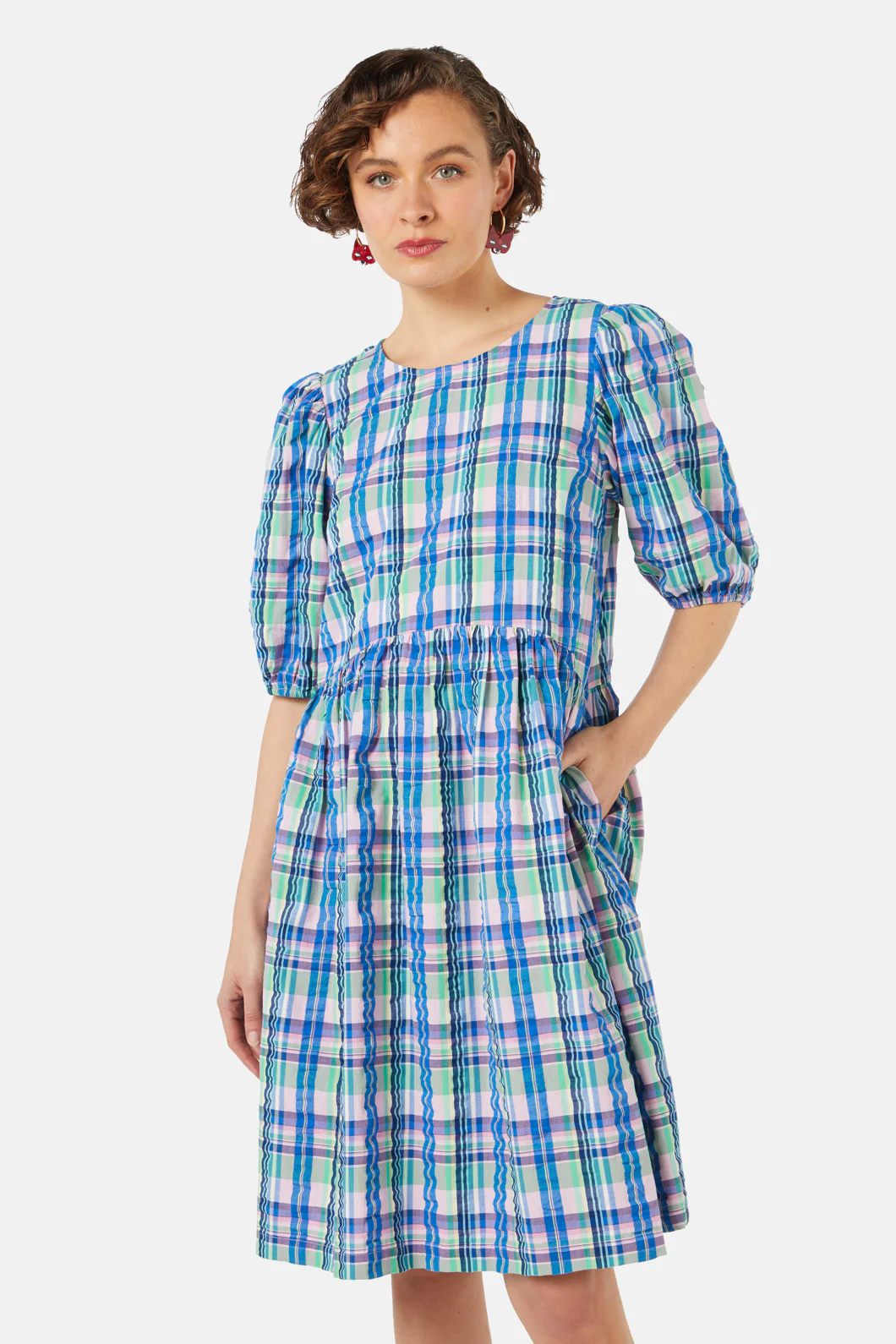 Rita Check Smock Dress