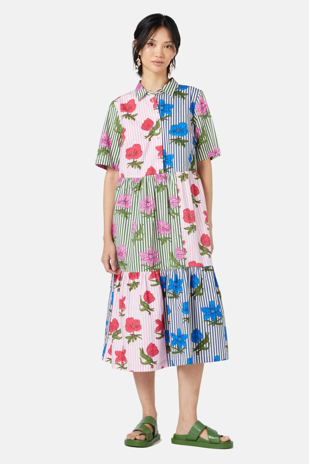 Woodblock Floral Dress