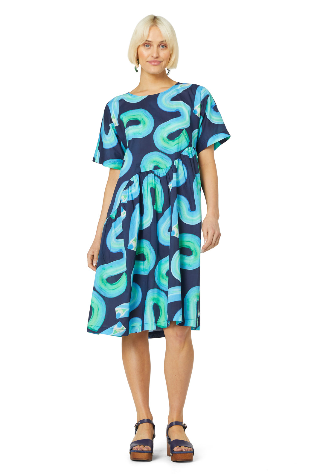 Swirl Cotton Smock Dress