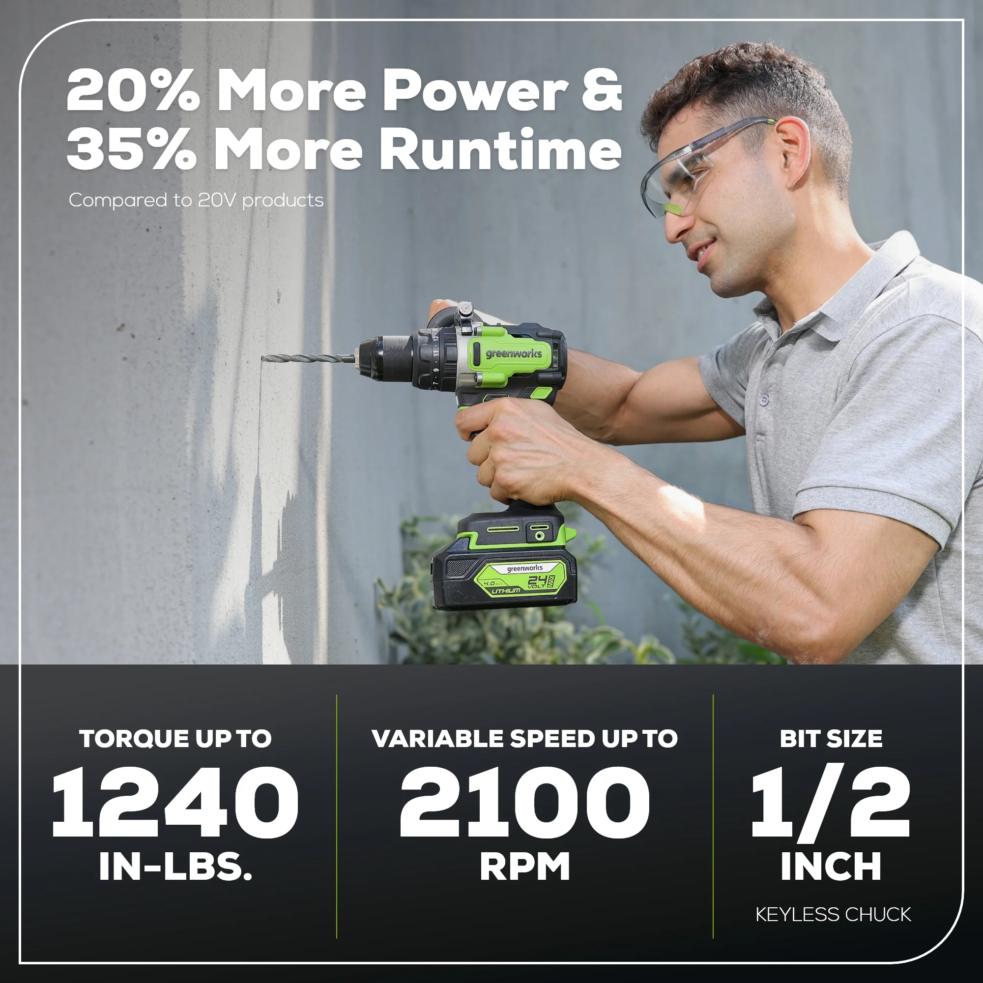 24V 1/2 1240 in/lbs Hammer Drill (Tool Only)