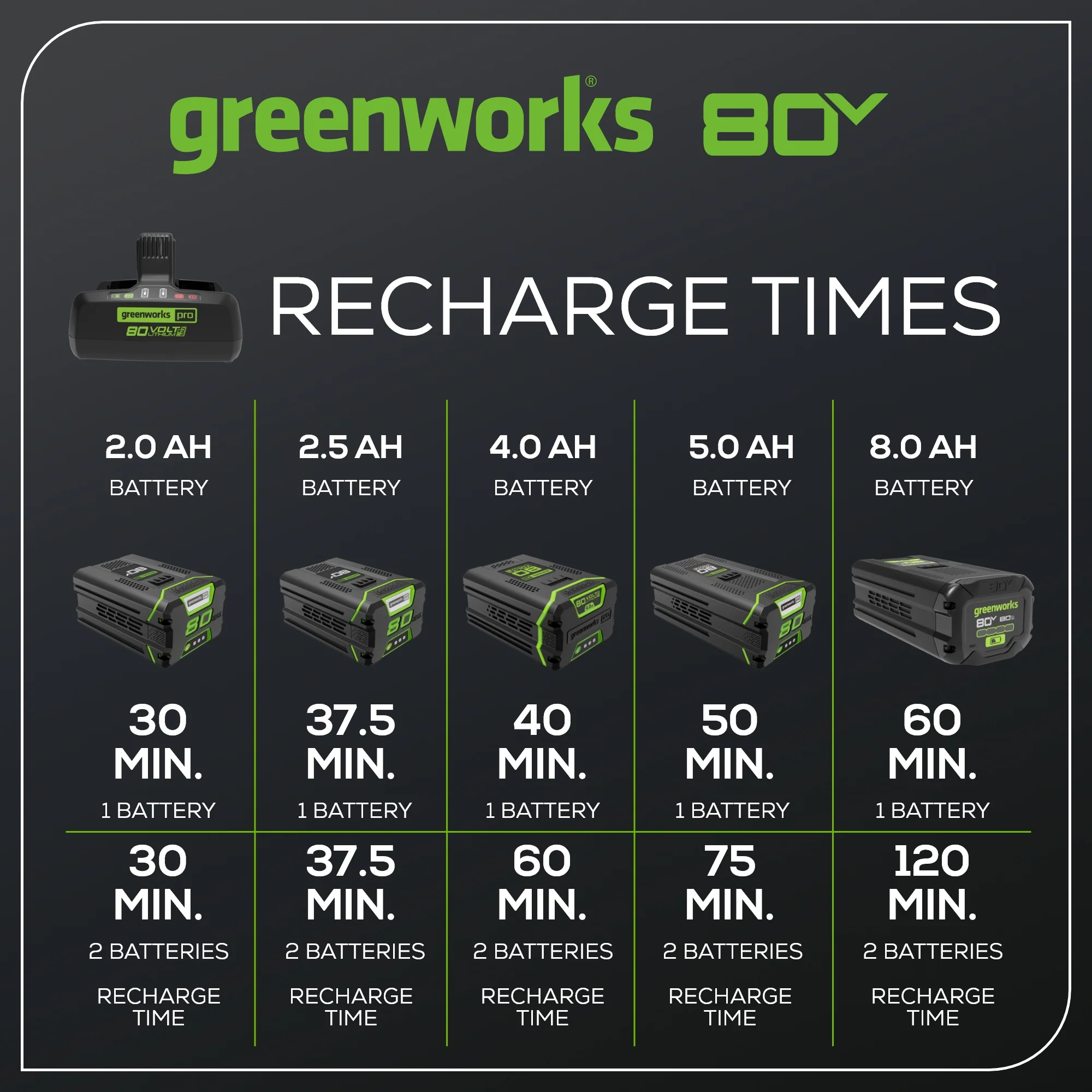 RENEWED 80V 8Ah Dual Port Charger