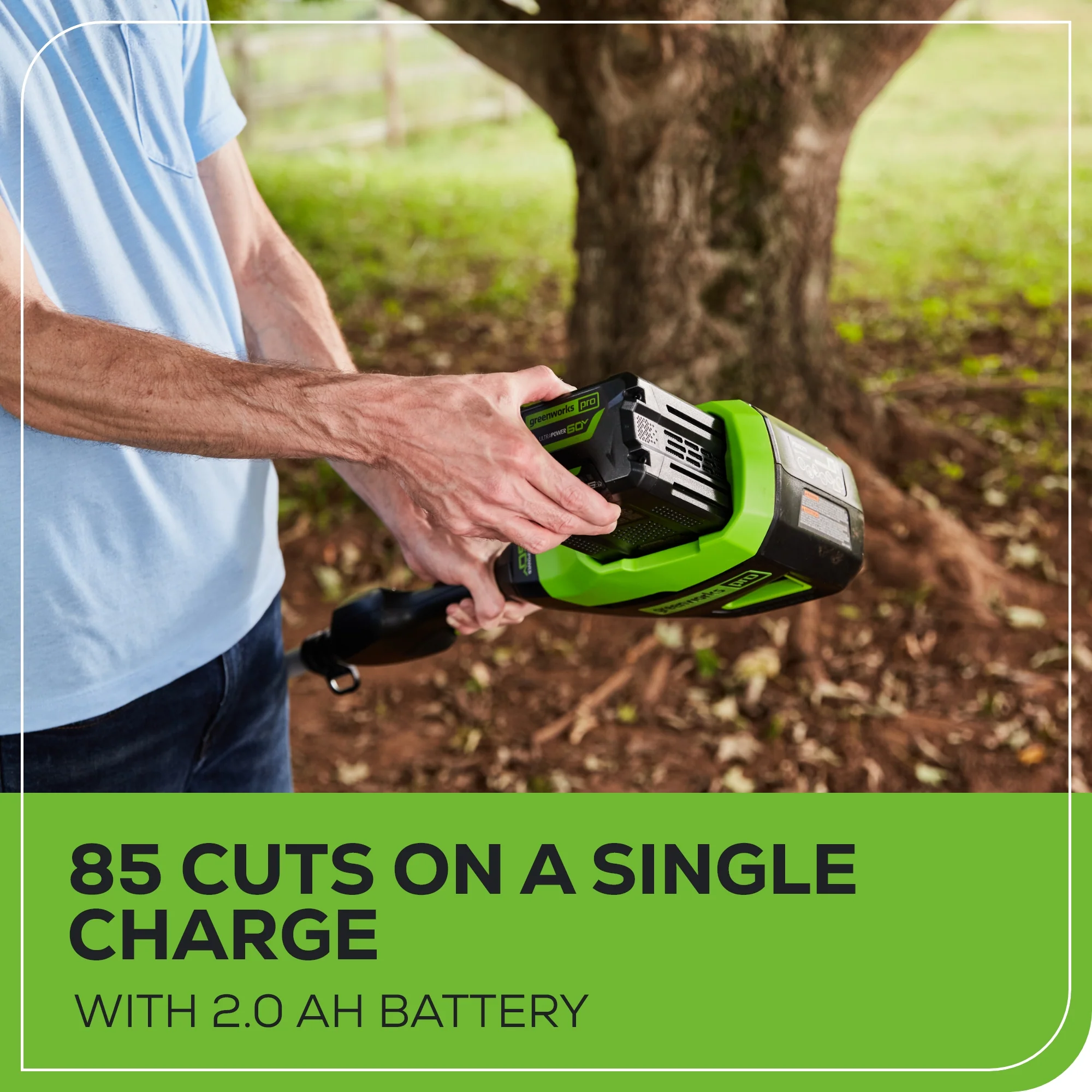 60V 10 Cordless Battery Pole Saw & 20 Pole Hedge Trimmer Combo Kit w/ 2.0 Ah Battery & Charger