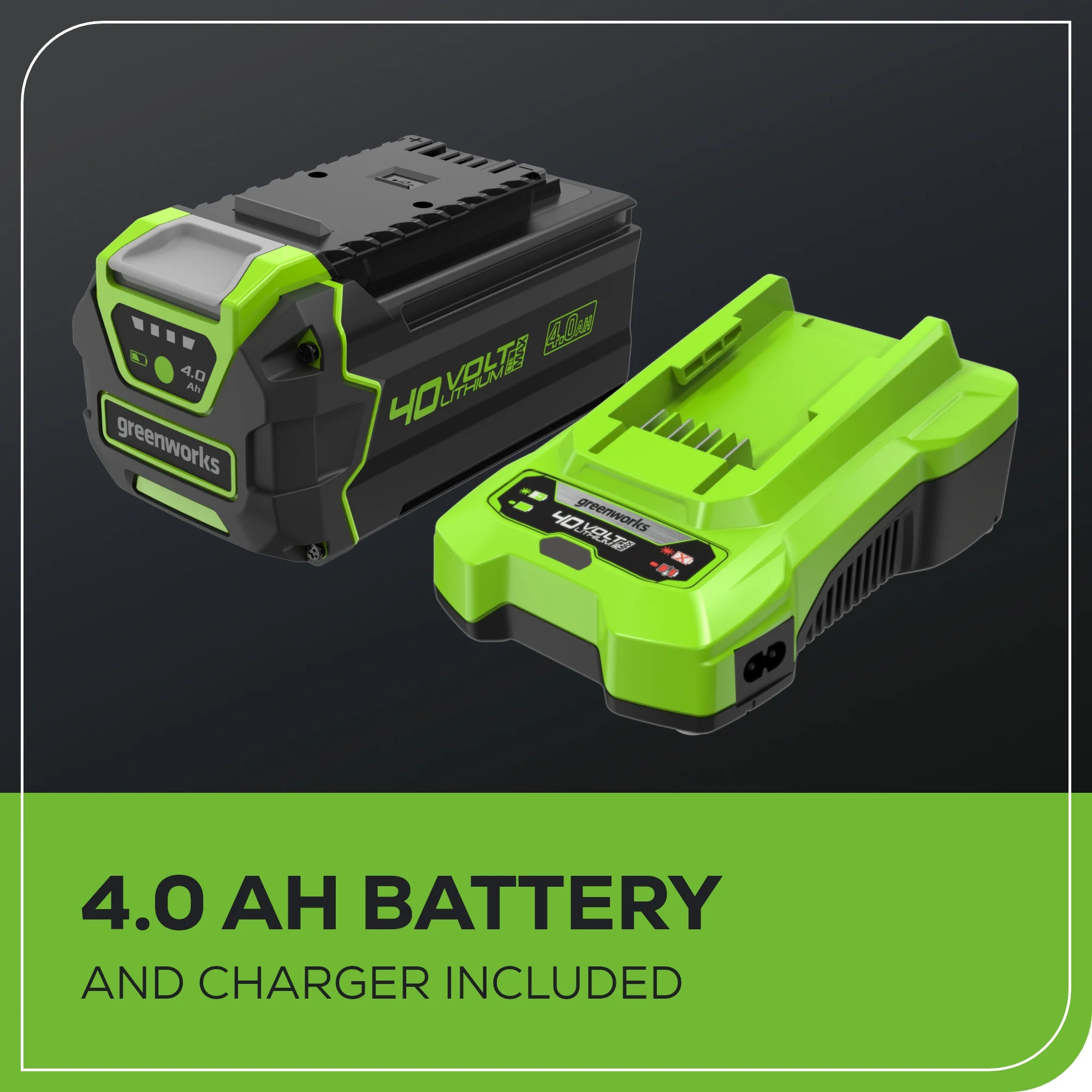 40V 8 Cordless Battery Edger w 4.0 Ah Battery & Charger