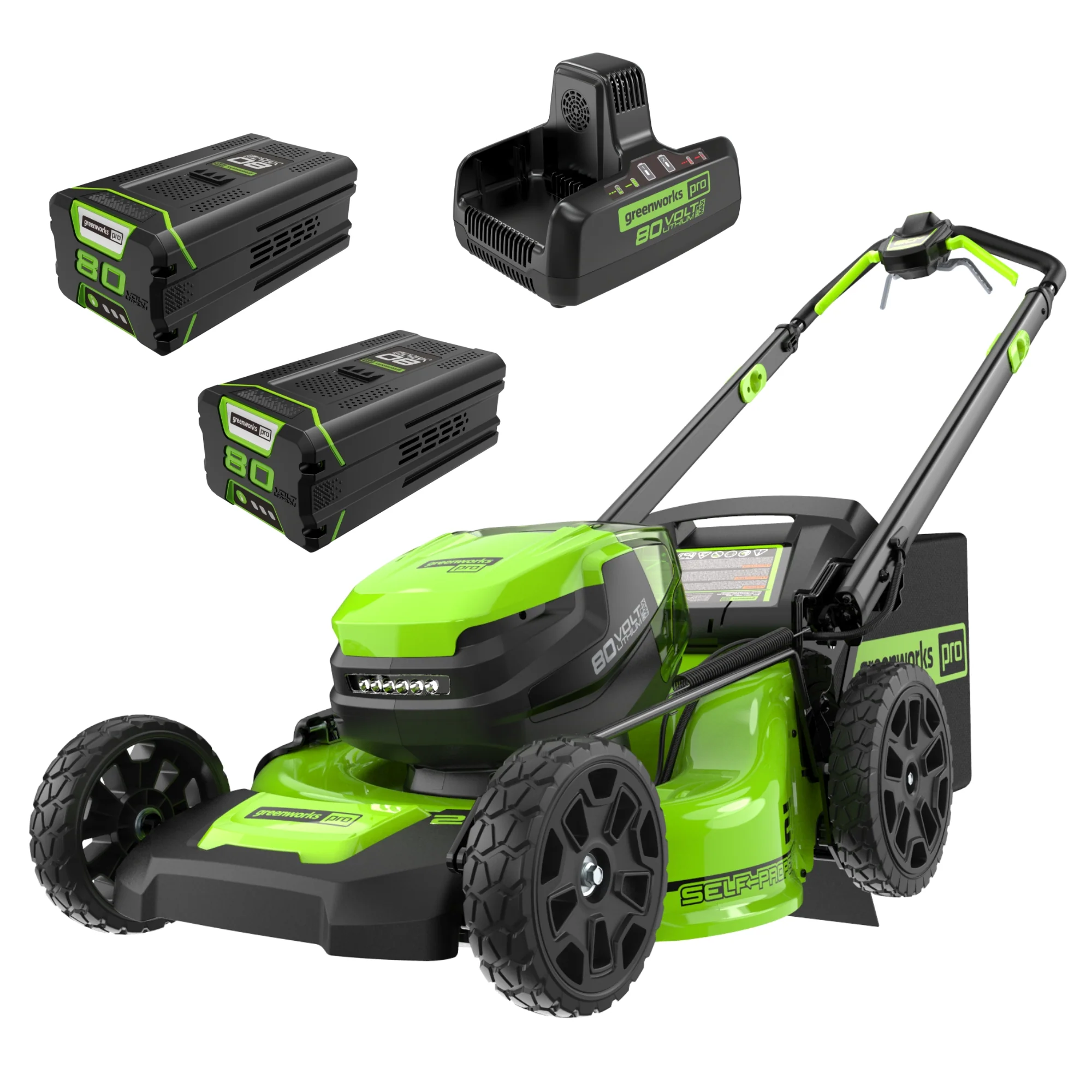80V 21 Cordless Battery 4-in-1 Self-Propelled Mower w/ (2) 4.0Ah Batteries & Charger