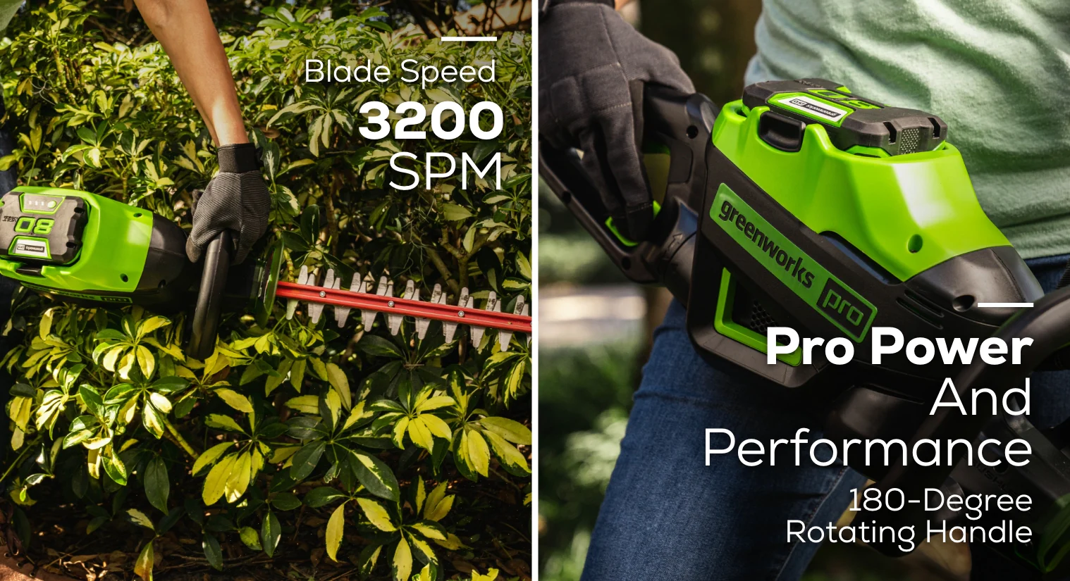 RENEWED 80V 26 Cordless Battery Hedge Trimmer(1.1 cut, 3200 SPM) w/ 2.0Ah Battery & Charger