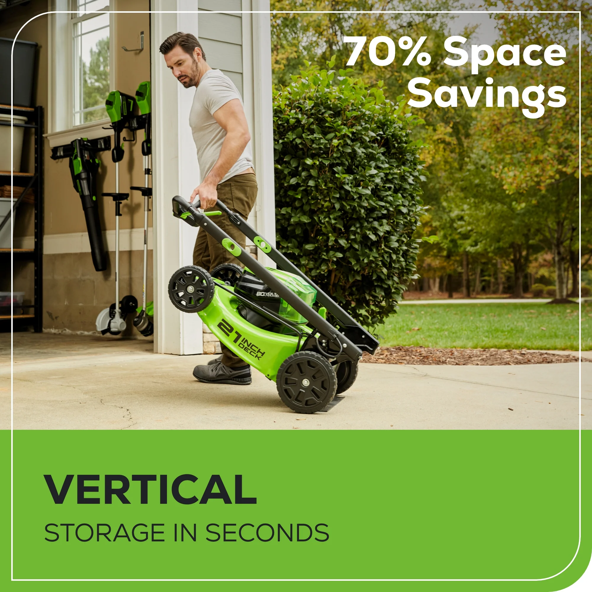 80V 21 Cordless Battery 4-in-1 Push Mower & 16 String Trimmer Combo Kit w/ (1) 4.0Ah Battery & (1) Rapid Charger