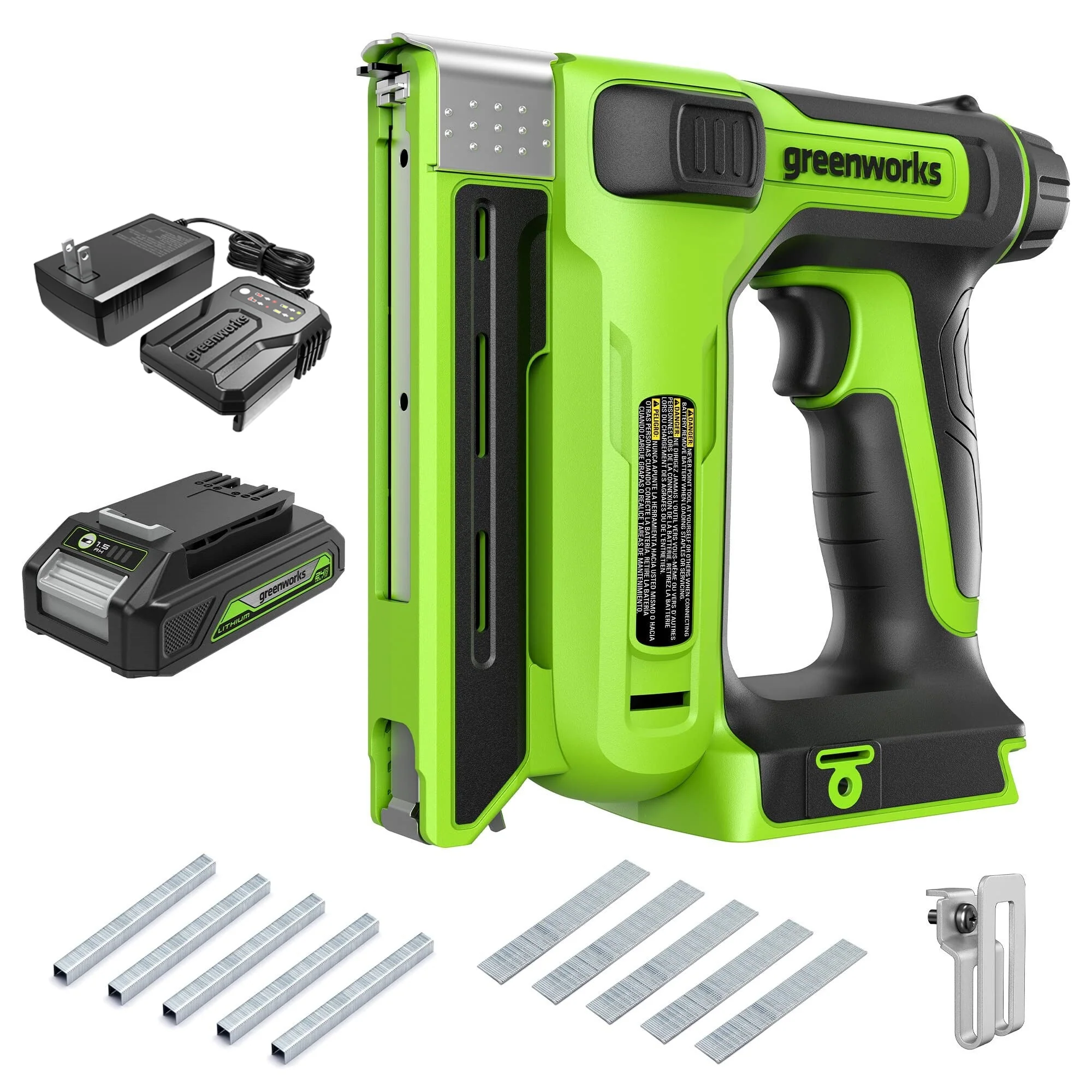 24V 3/8 Crown Stapler w/ 2.0Ah Battery & Charger