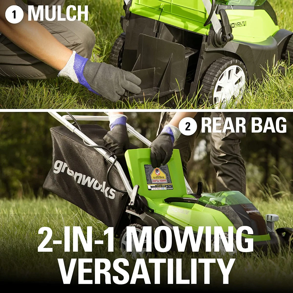 40V 14 Cordless Battery Push Lawn Mower w/ 4.0Ah Battery & Charger