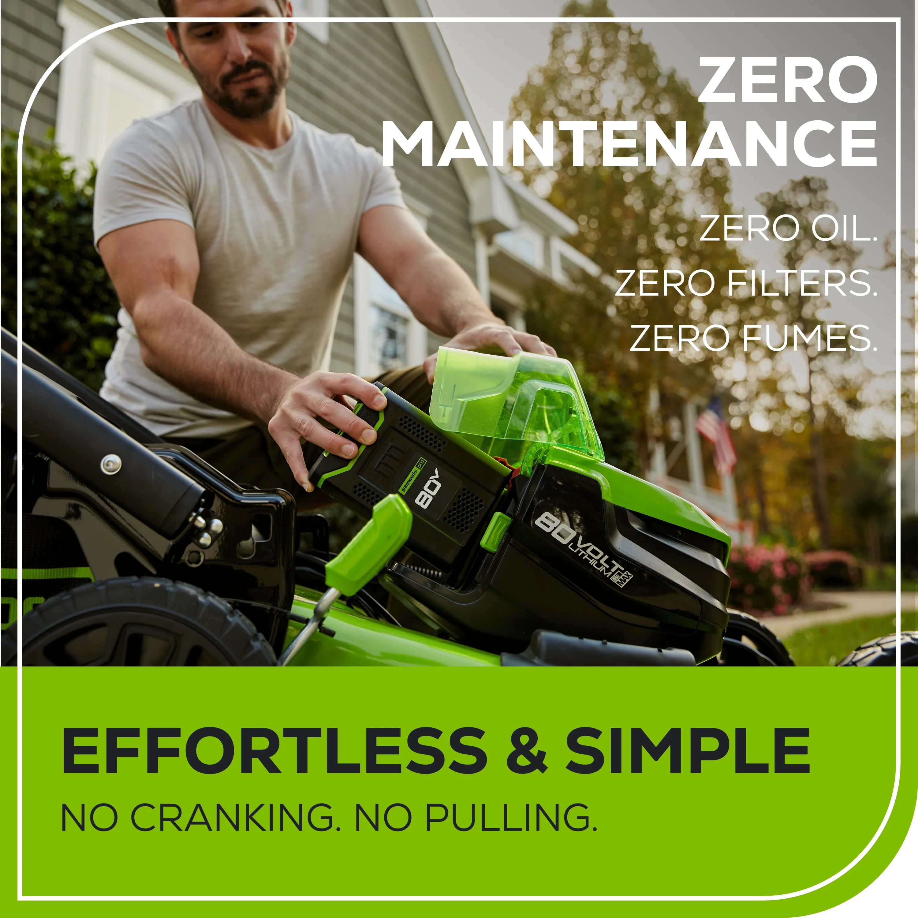 RENEWED 80V 21 Cordless Battery 4-in-1 Self-Propelled Lawn Mower w/ Two (2) 4.0Ah Batteries & Rapid Charger