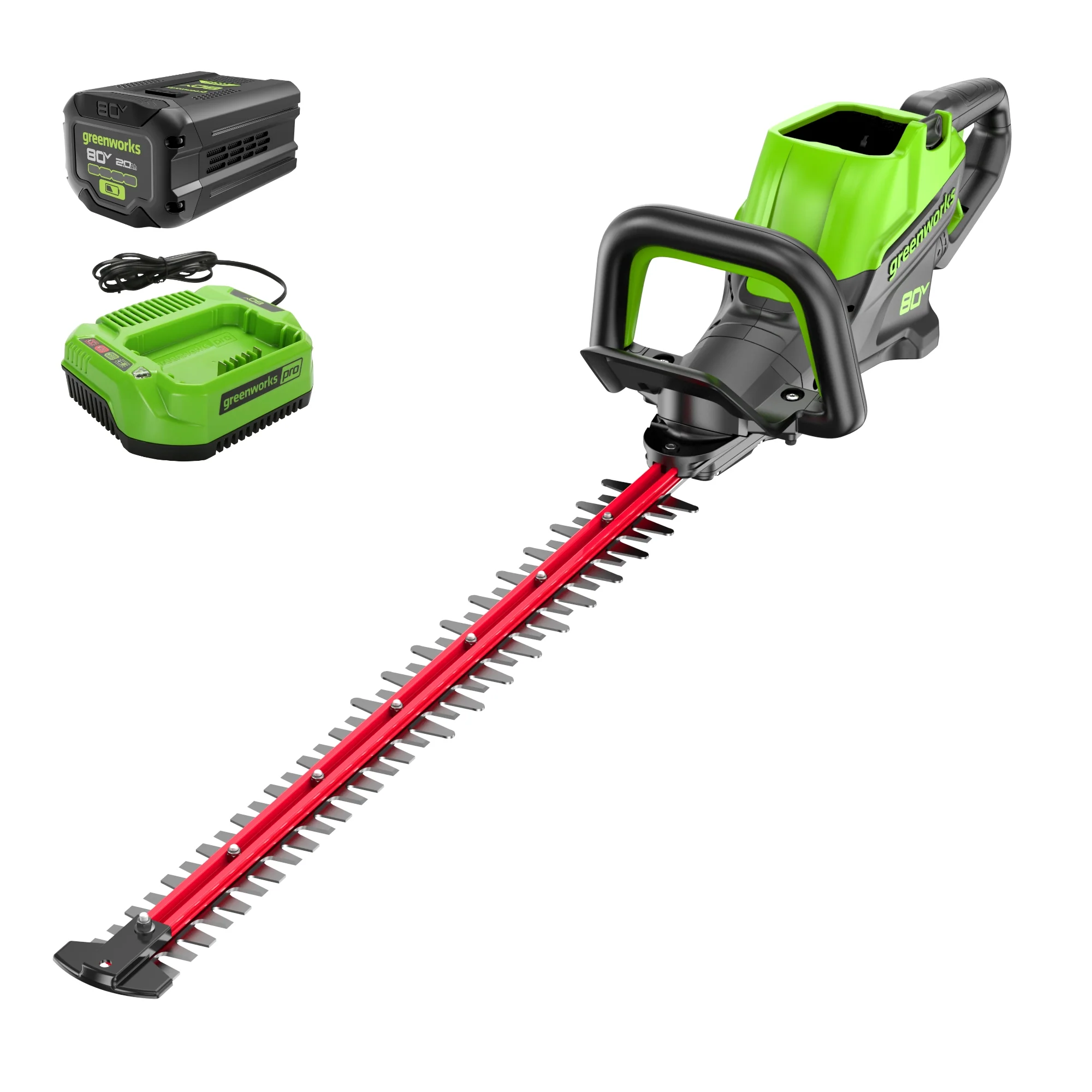 80V 26 Cordless Battery Hedge Trimmer (1.1 cut, 4000 SPM) w/ 2.0Ah Battery & Charger