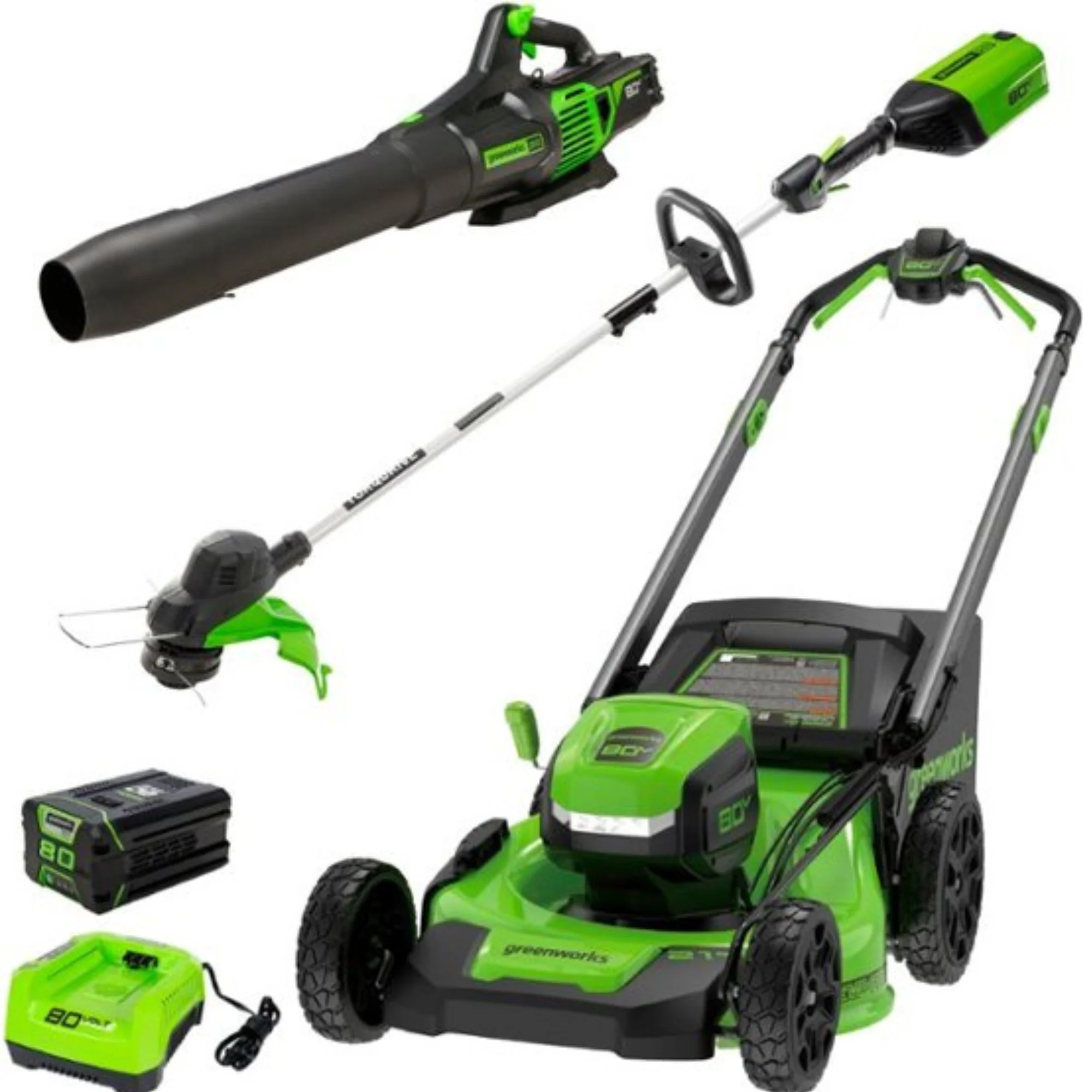 RENEWED 80V 21 Cordless Battery Brushless Self-Propelled Mower 3pc Combo Kit w/ 4.0Ah Battery & 4A Charger