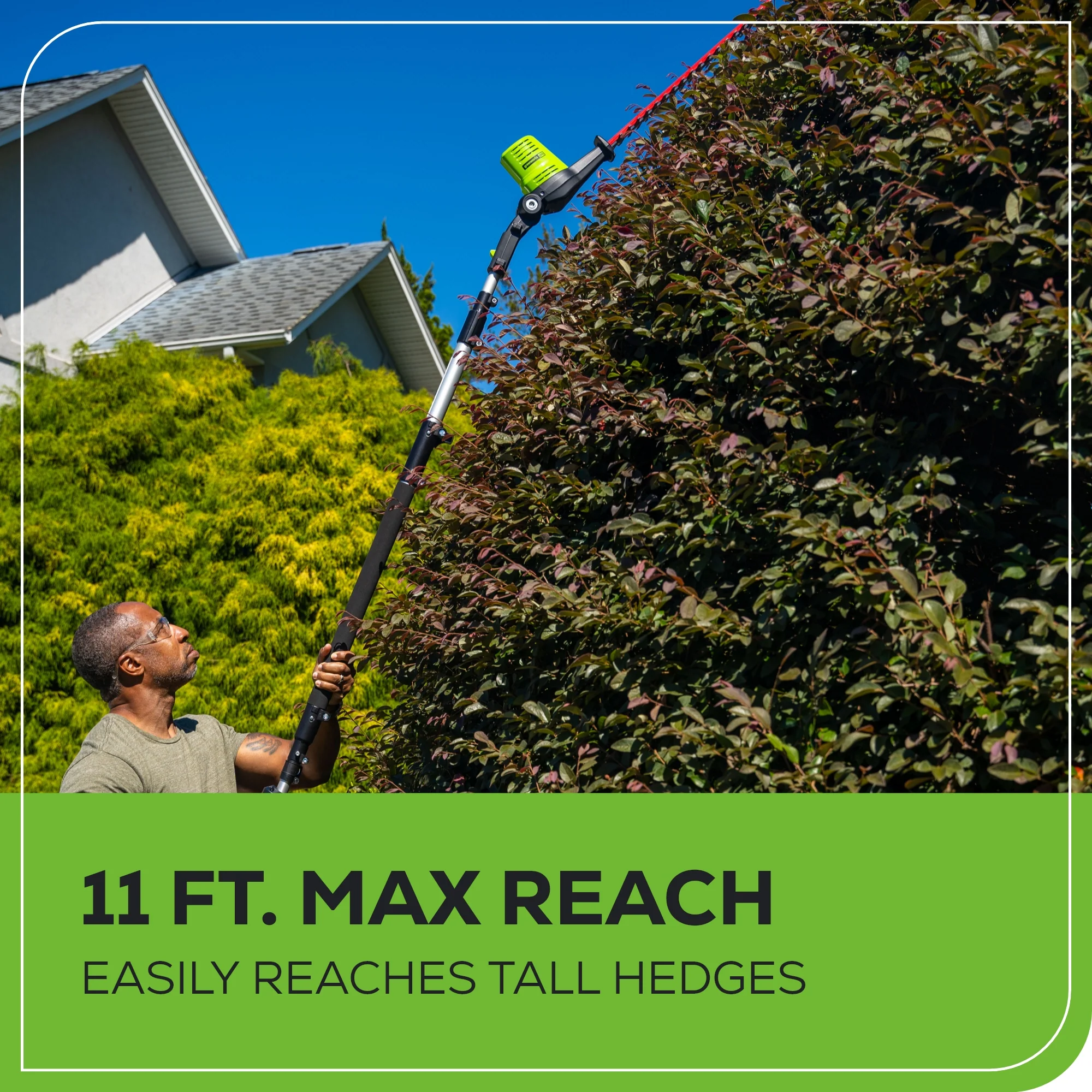 80V 20 Cordless Battery Pole Hedge Trimmer (3/4 cut, 3000 SPM) w/ 2.0Ah Battery & Charger