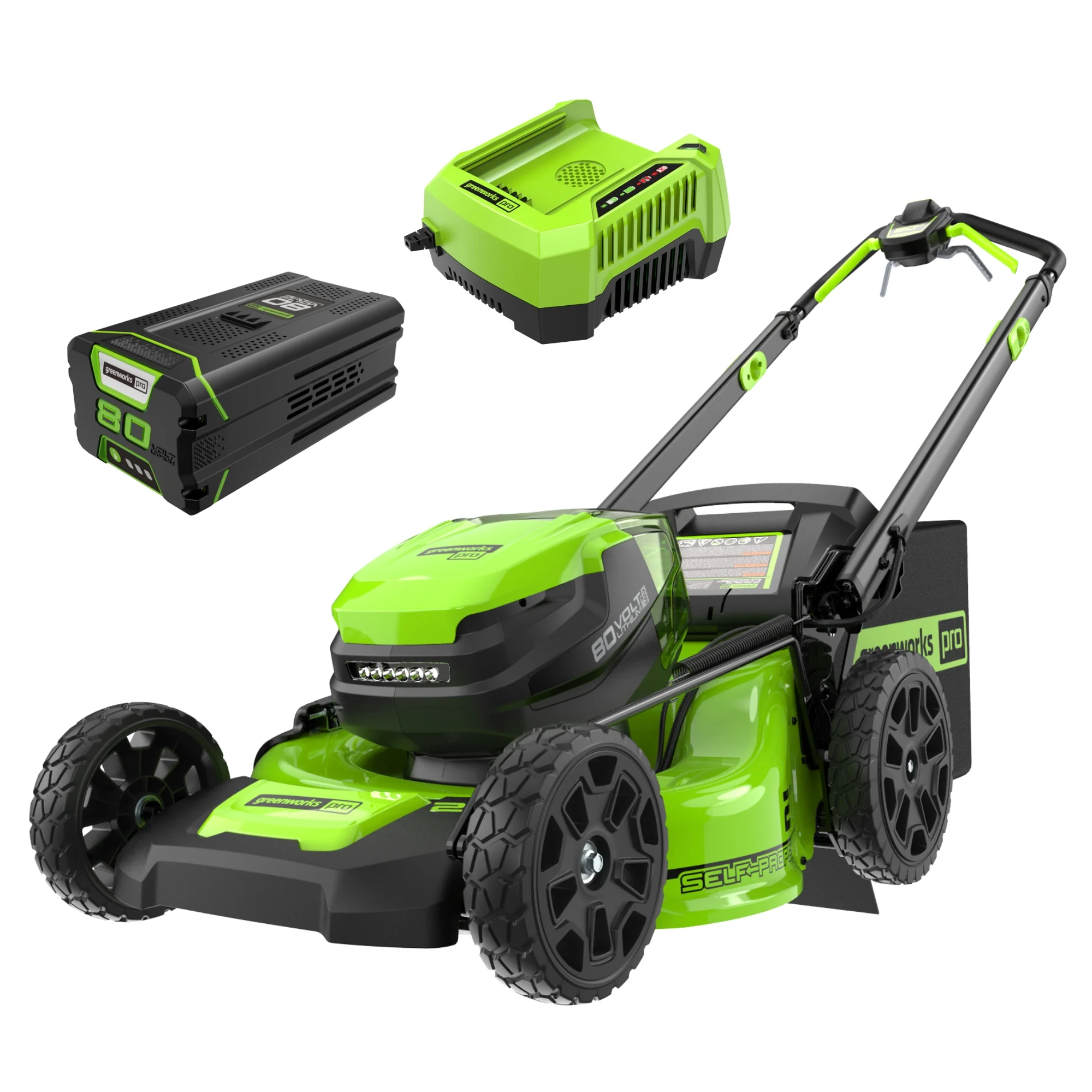 80V 21 Cordless Battery 4-in-1 Self-Propelled Lawn Mower w/ 5.0Ah Battery & Rapid Charger