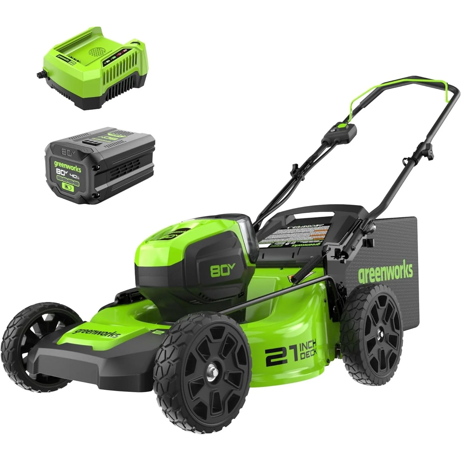 80V 21 Brushless 3-in-1 Push Lawn Mower w/ 4.0Ah Battery & Charger