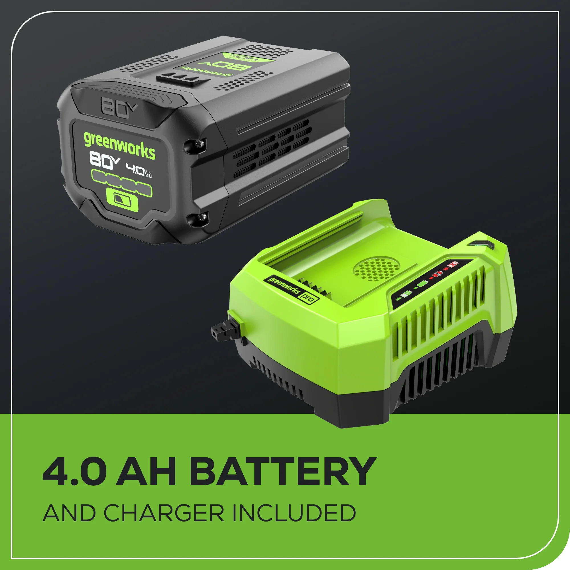 80V 21 Cordless Battery Self-Propelled Mower & Blower w/ 4.0Ah Battery & Rapid Charger