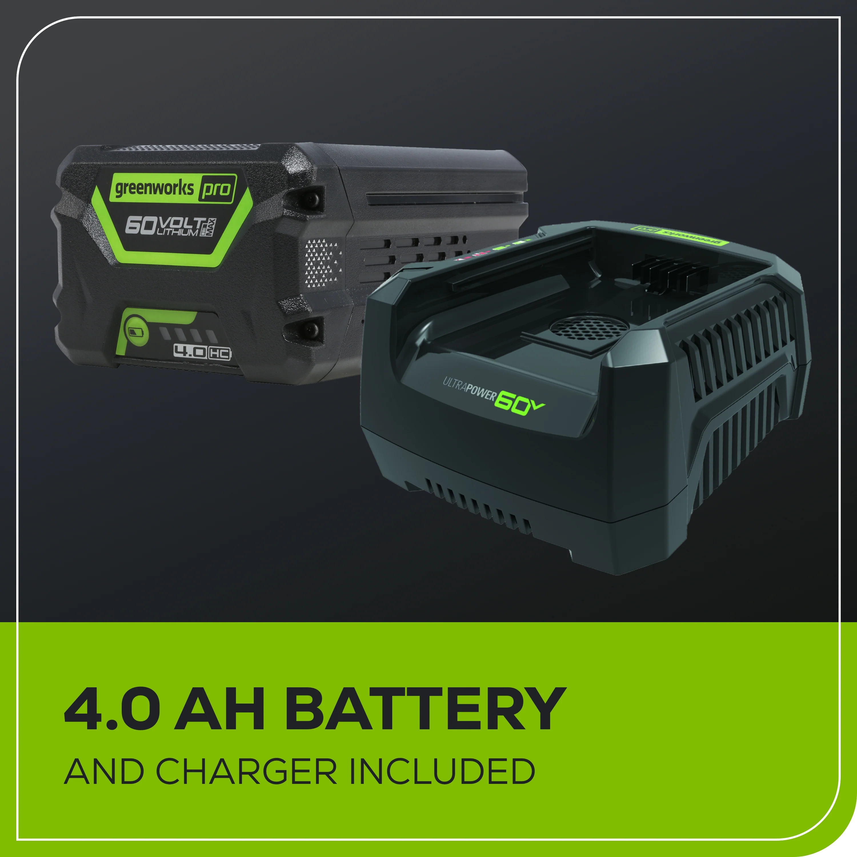 60V 18 Cordless Battery 2.0kW Chainsaw w/ 4.0 Ah Battery & Charger