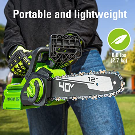 40V 12 Cordless Battery Chainsaw w/ 2.0 Ah Battery & Charger