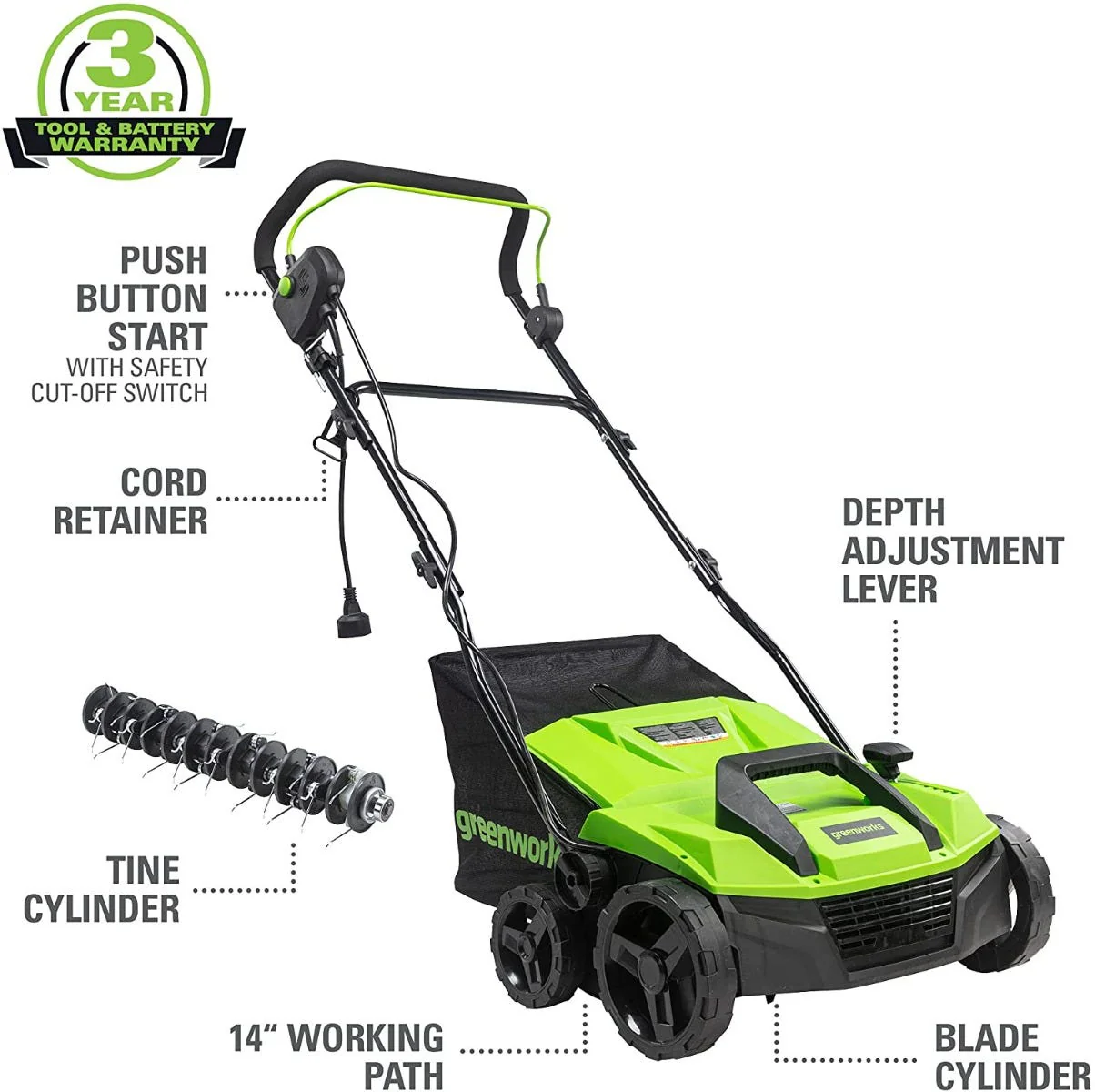 13 Amp 14 Corded Dethatcher / Scarifier