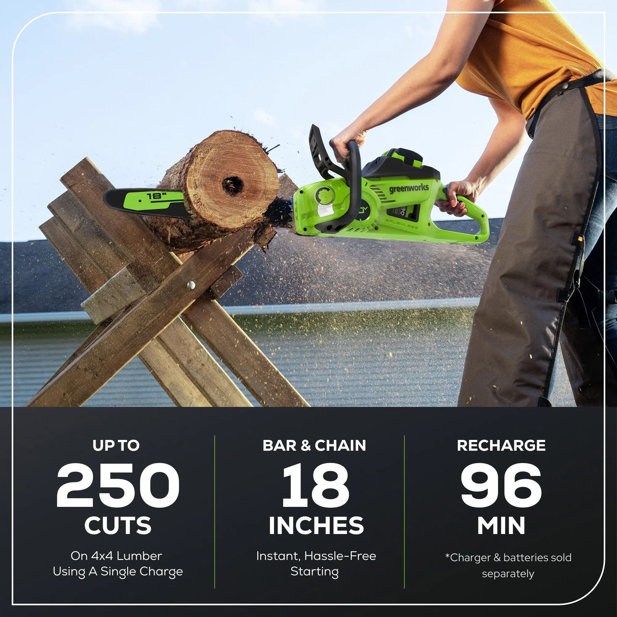 40V 18 Cordless Battery BL Chainsaw (Tool Only)