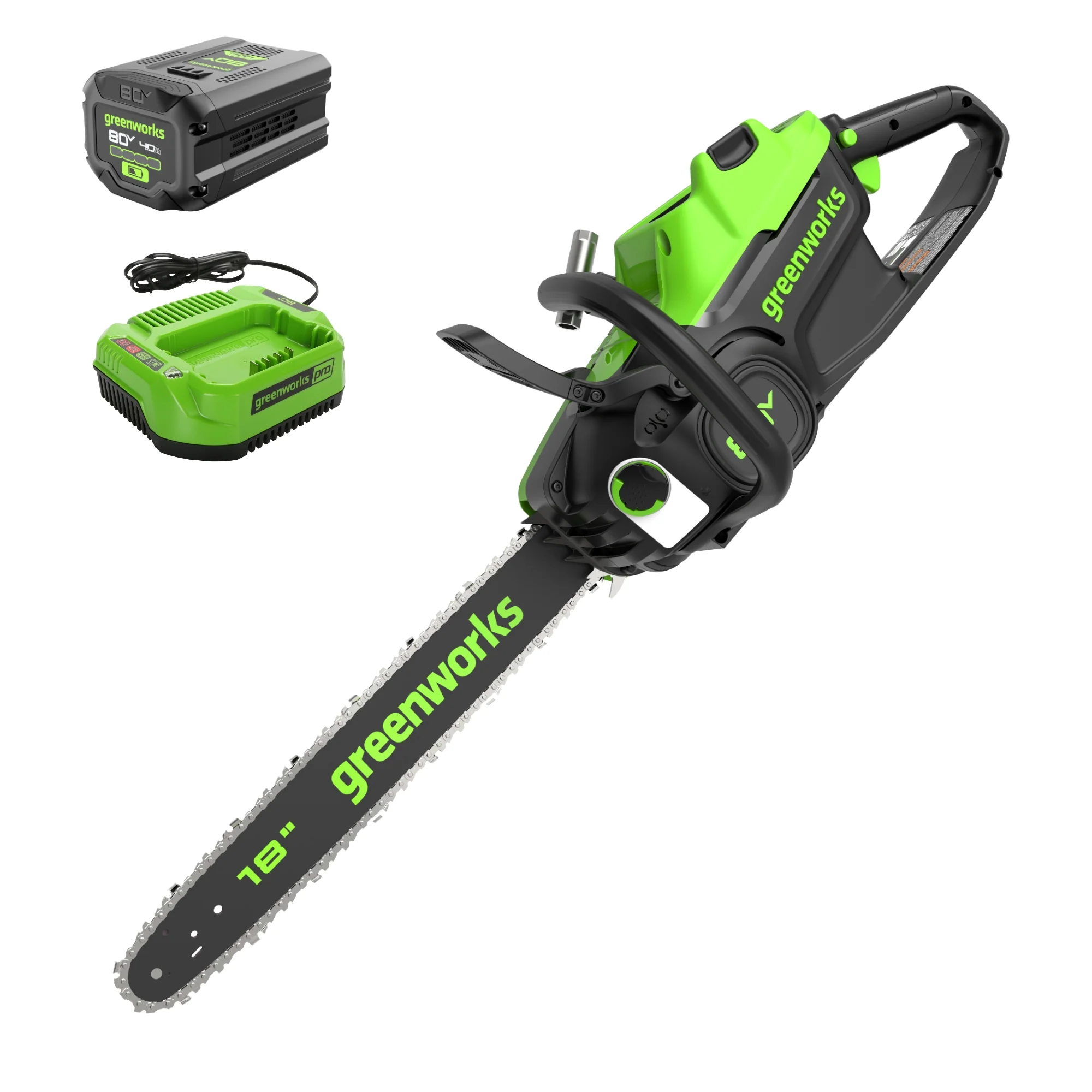 80V 18 2.5kW Cordless Battery Chainsaw w/ (1) 4Ah Battery & 2A Charger
