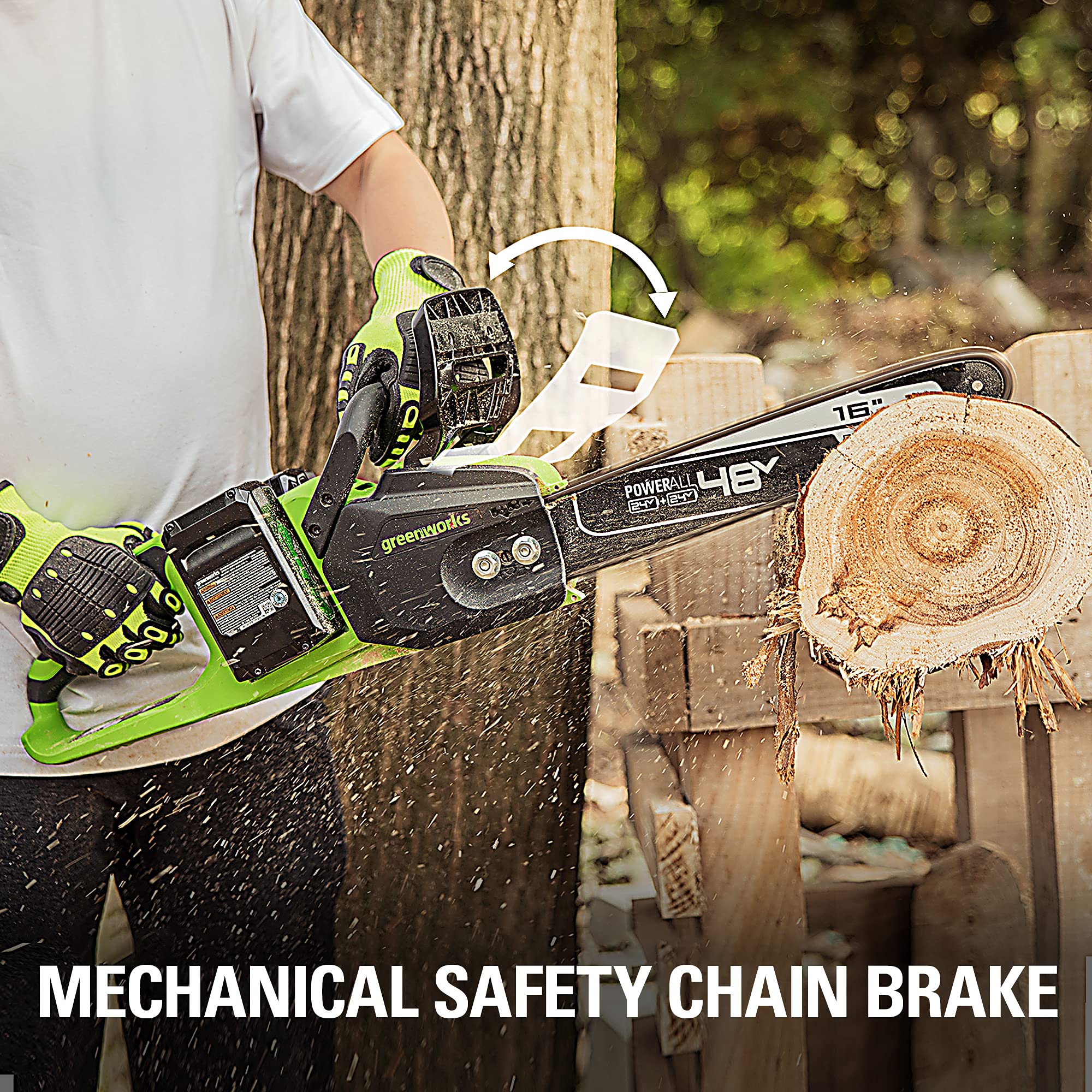 48V (2x24V) 16 Cordless Battery Chainsaw w/ Two (2) 4.0Ah USB Batteries & Dual Port Charger