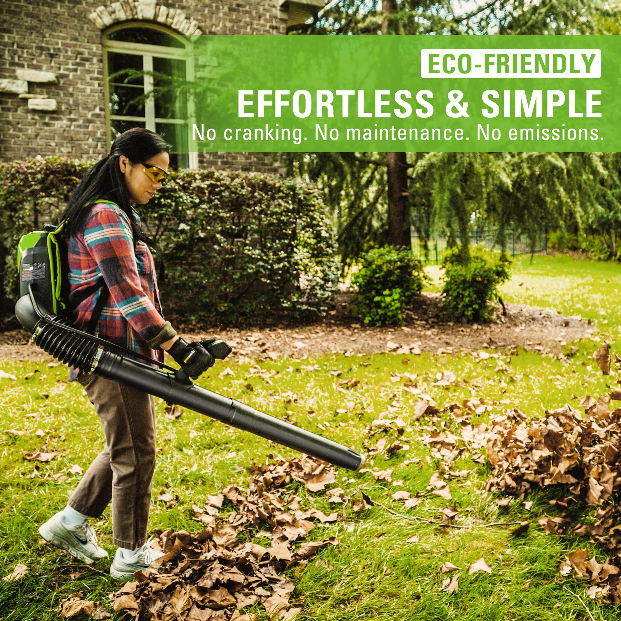 80V 610 CFM Cordless Battery Backpack Blower w/5Ah Battery and Rapid Charger