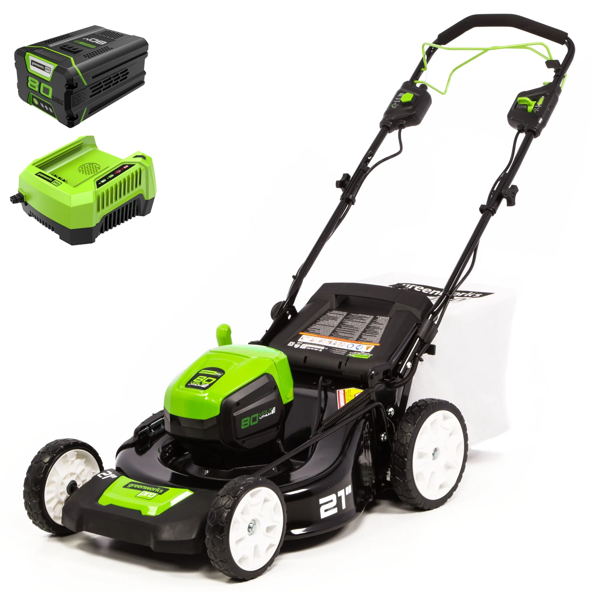 80V 21 Cordless Battery 3-in-1 Self-Propelled Lawn Mower w/ 4.0Ah Battery & Charger